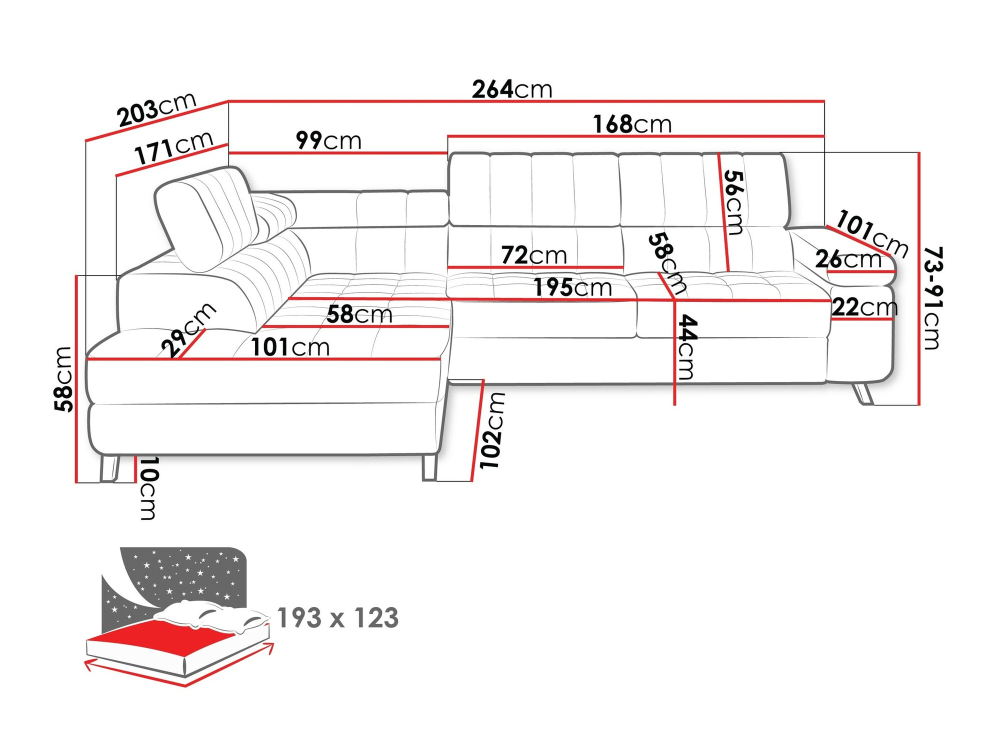 Ecksofa Comfivo Agnus (Velo 625)