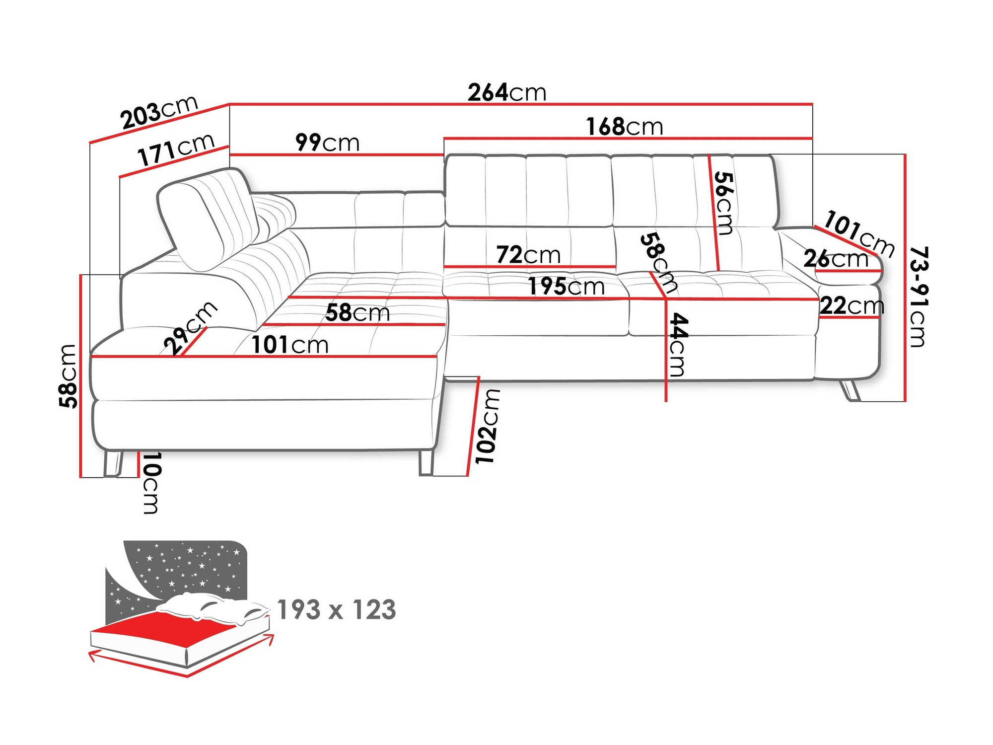 Ecksofa Comfivo Agnus (Velo 633)