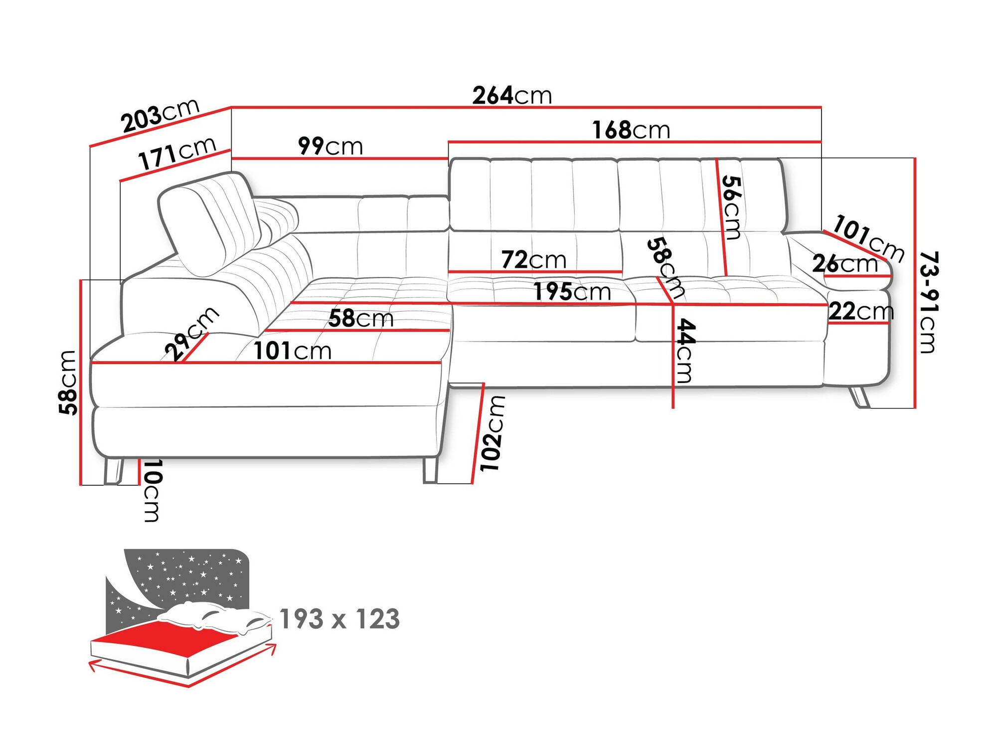 Ecksofa Comfivo Agnus (Velo 637)