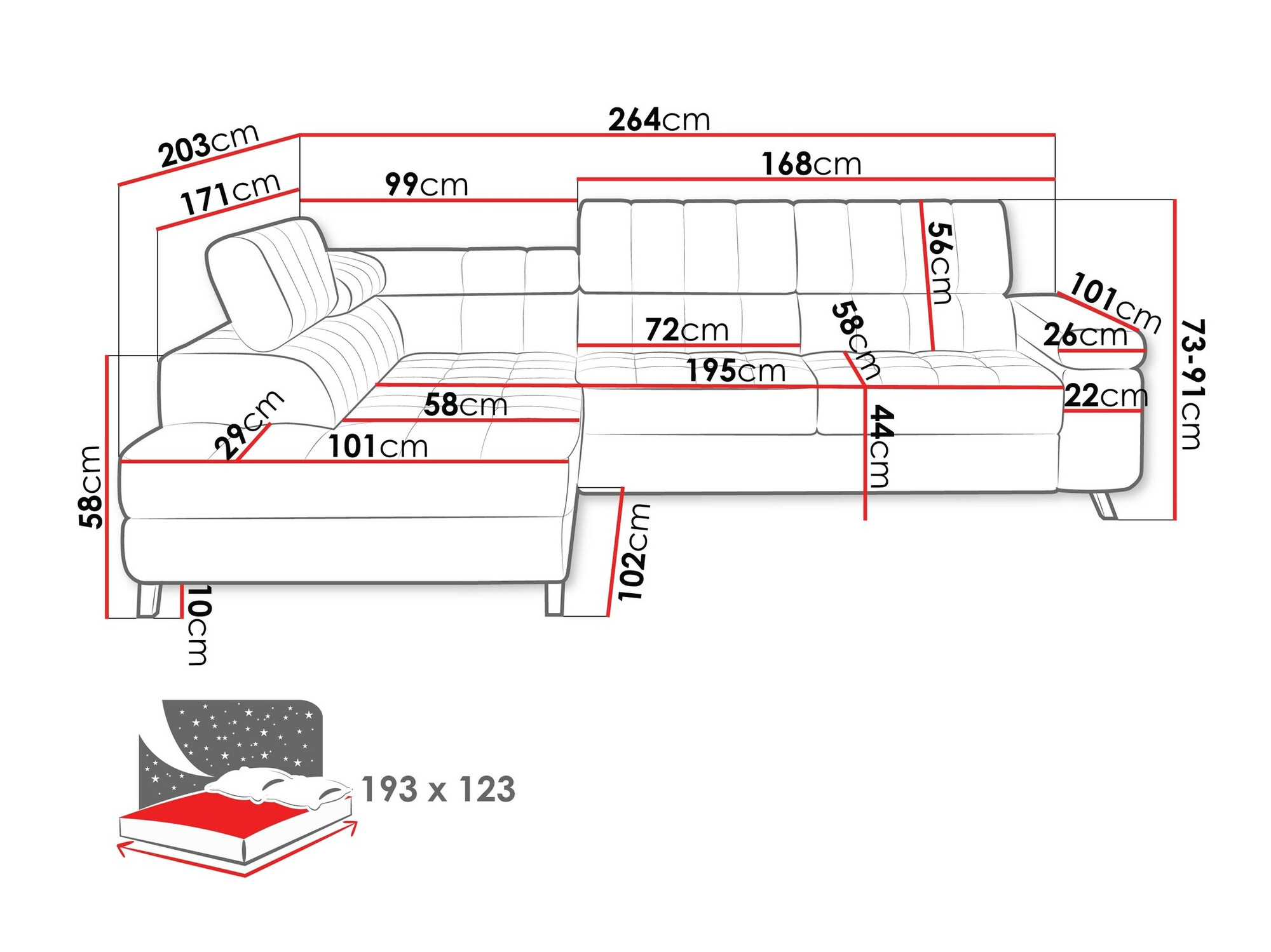 Ecksofa Comfivo Agnus (Velo 637)
