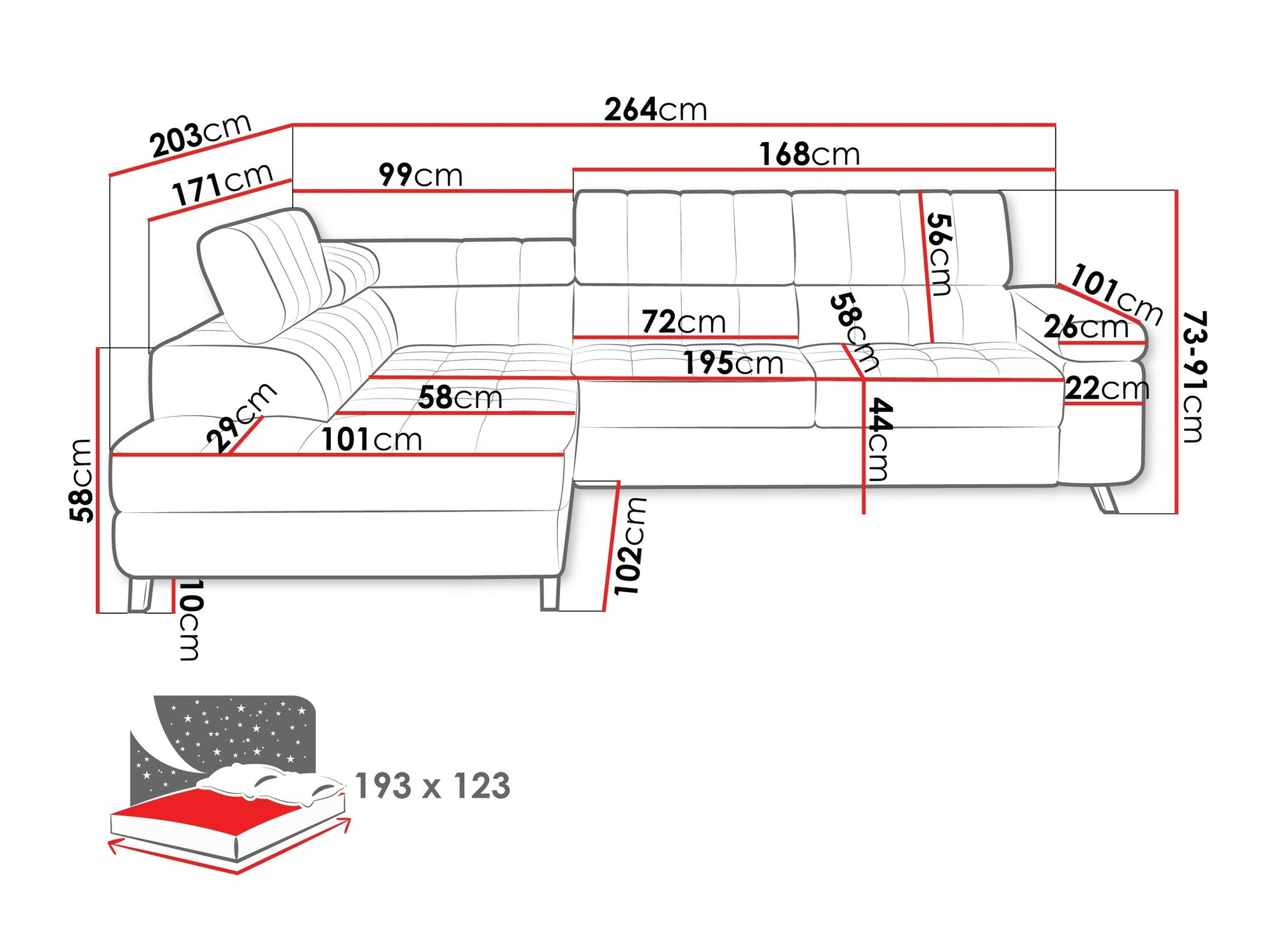 Ecksofa Comfivo Agnus (Venus Velvet 2926)