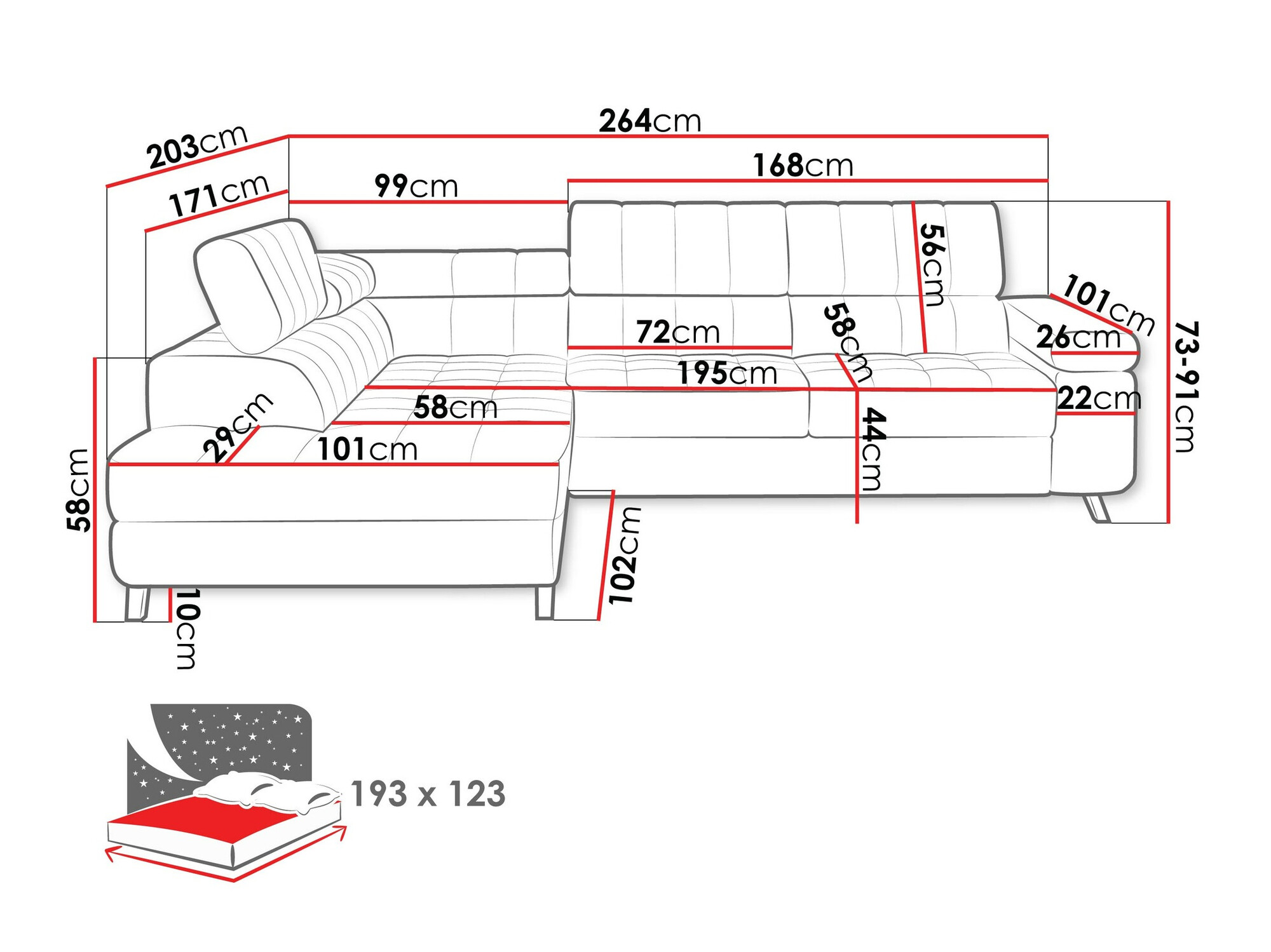Ecksofa Comfivo Agnus (Wave 05)