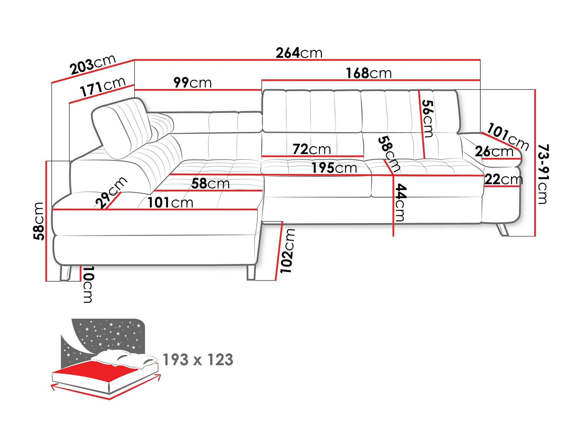 Ecksofa Comfivo Agnus (Wave 05)