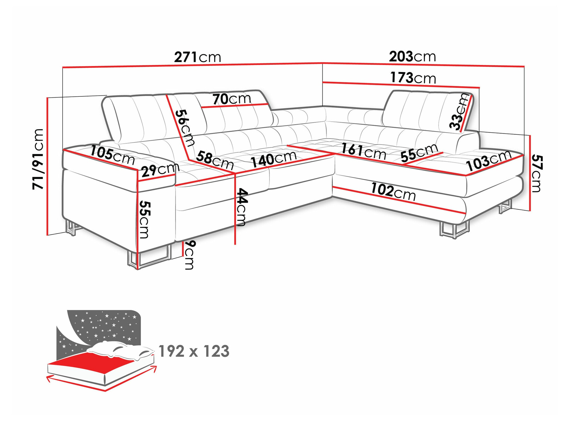 Ecksofa Comfivo 232 (Clara 215.02)