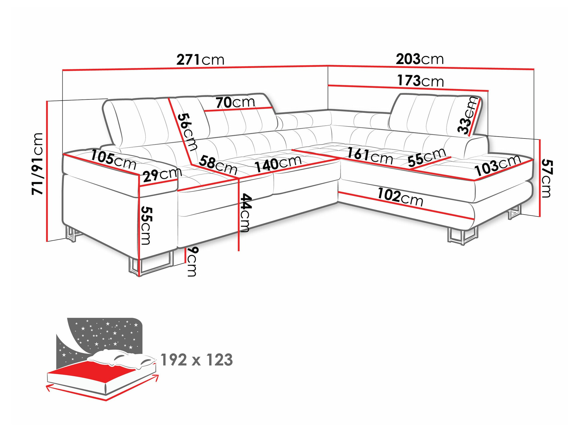 Ecksofa Comfivo 232 (Clara 215.02)
