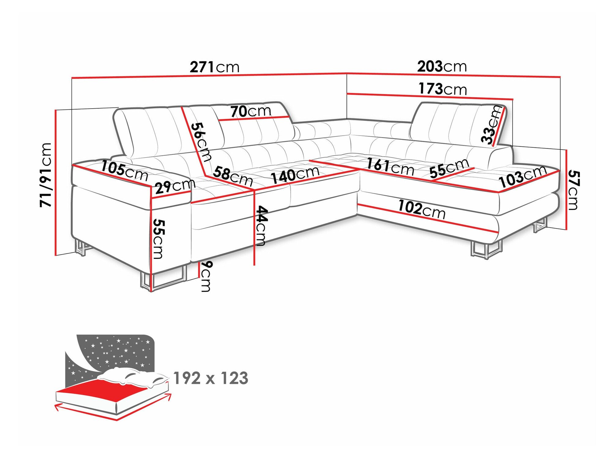 Ecksofa Comfivo 232 (Coral 65)
