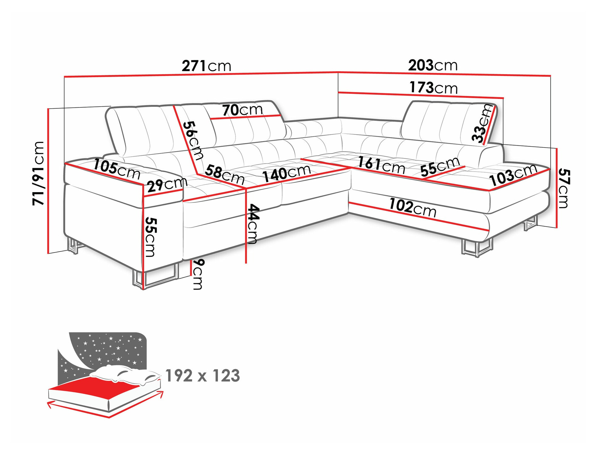 Ecksofa Comfivo 232 (Coral 75)