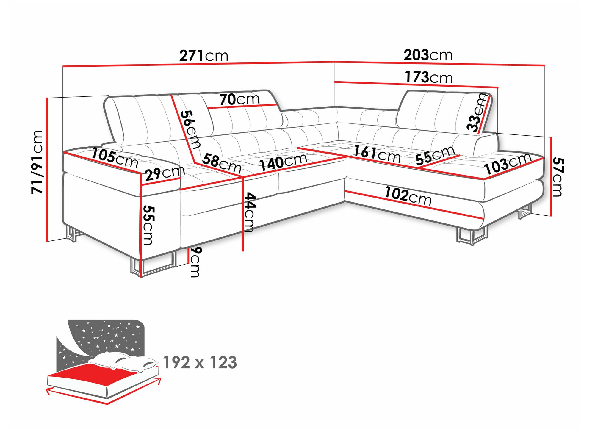 Ecksofa Comfivo 232 (Coral 75)