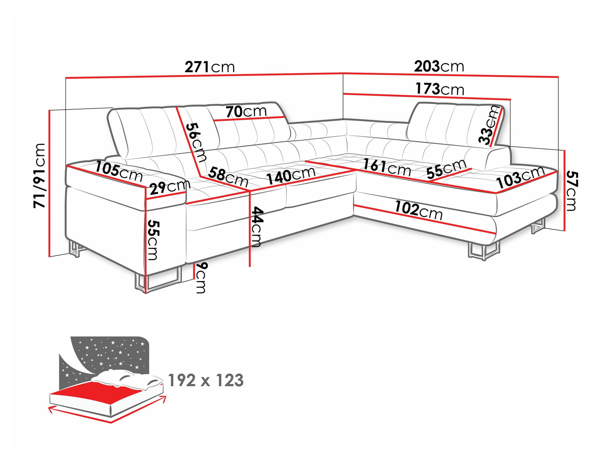 Ecksofa Comfivo 232 (Flow 06)