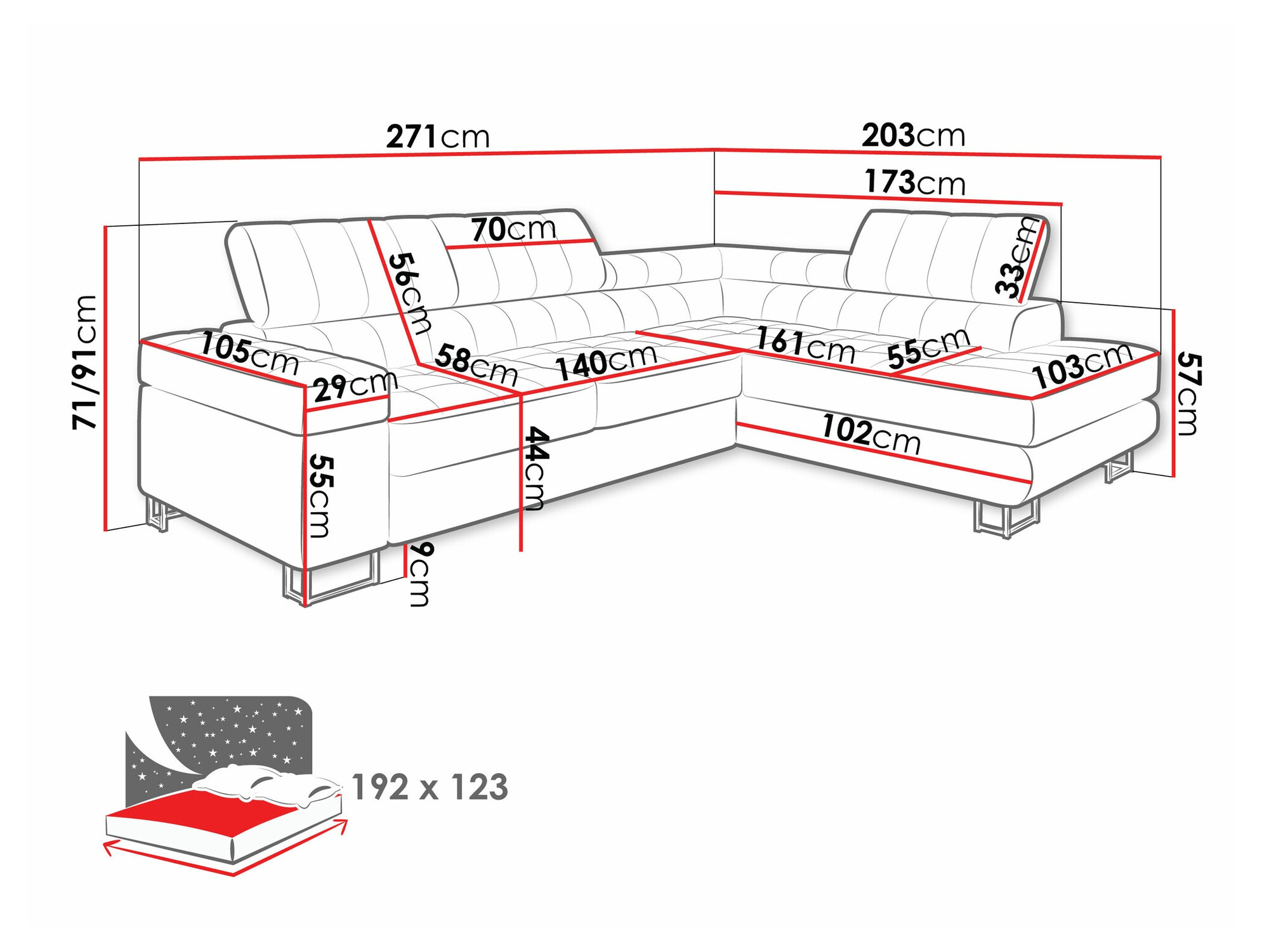 Ecksofa Comfivo 232 (Magic Velvet 2217)