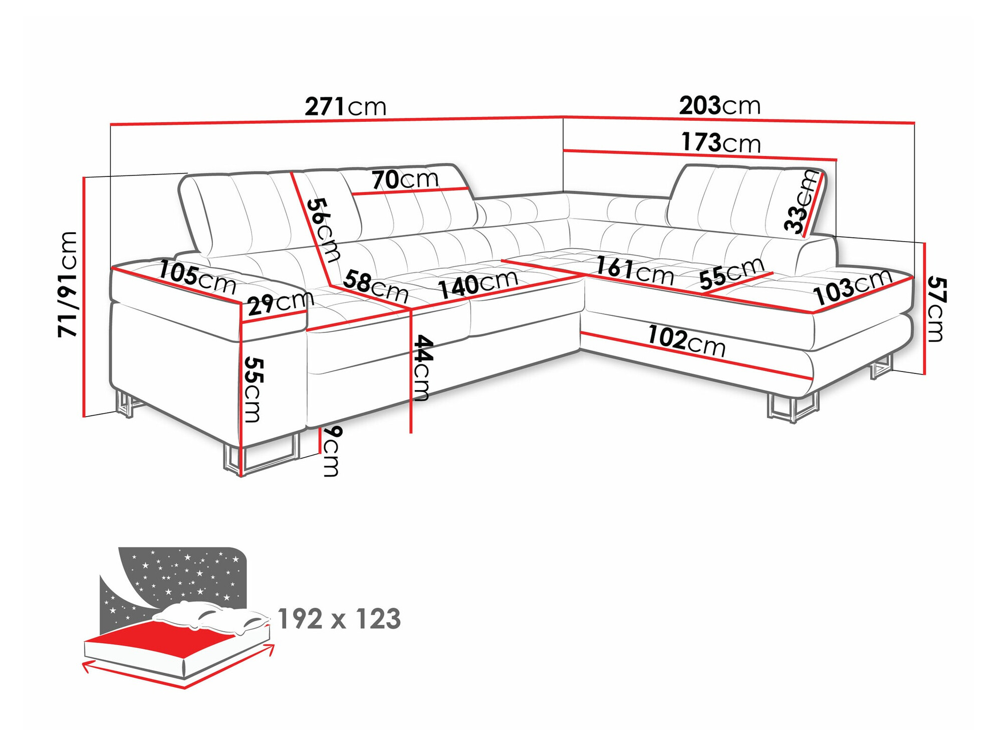 Ecksofa Comfivo 232 (Matana 17)