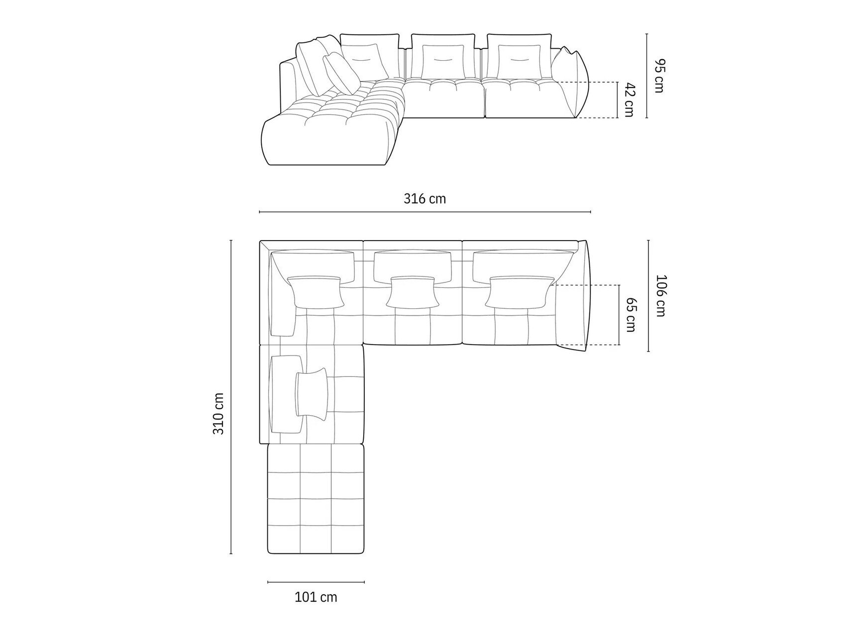 Modulares Ecksofa Benorli 104 (City 05)