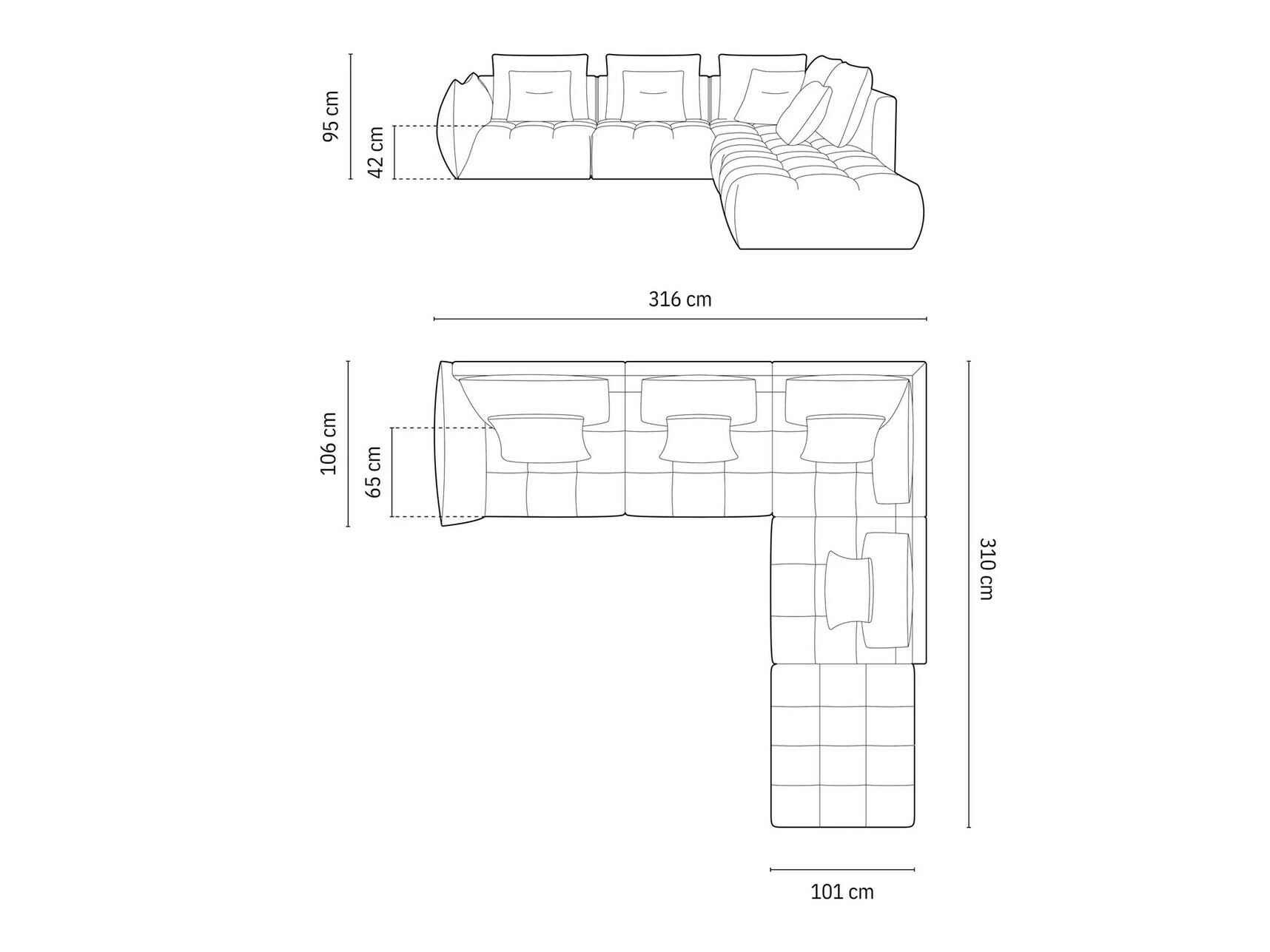 Ecksofa Benorli 104 (Casino Sand)