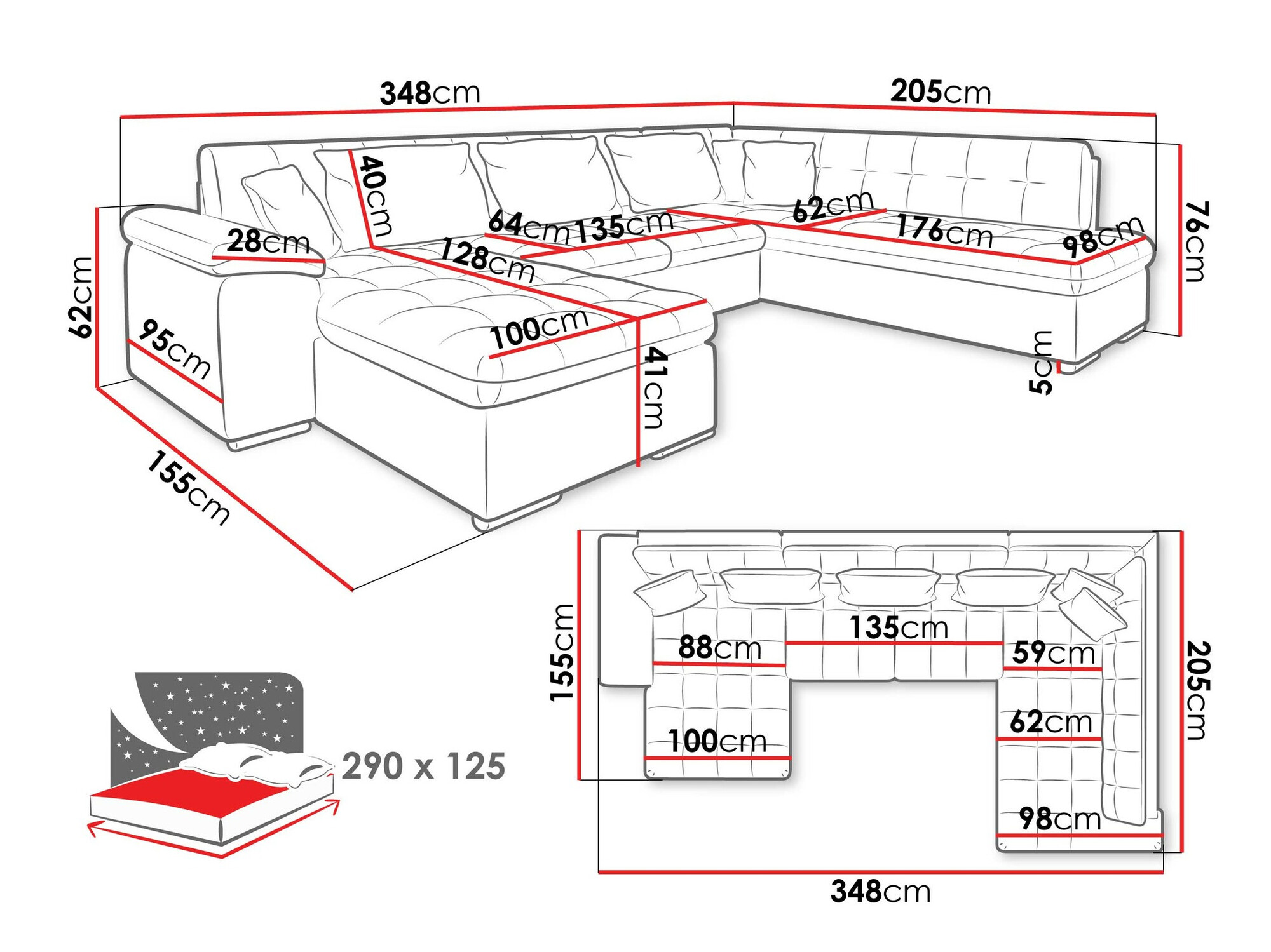 Ecksofa Comfivo 128 (Links)