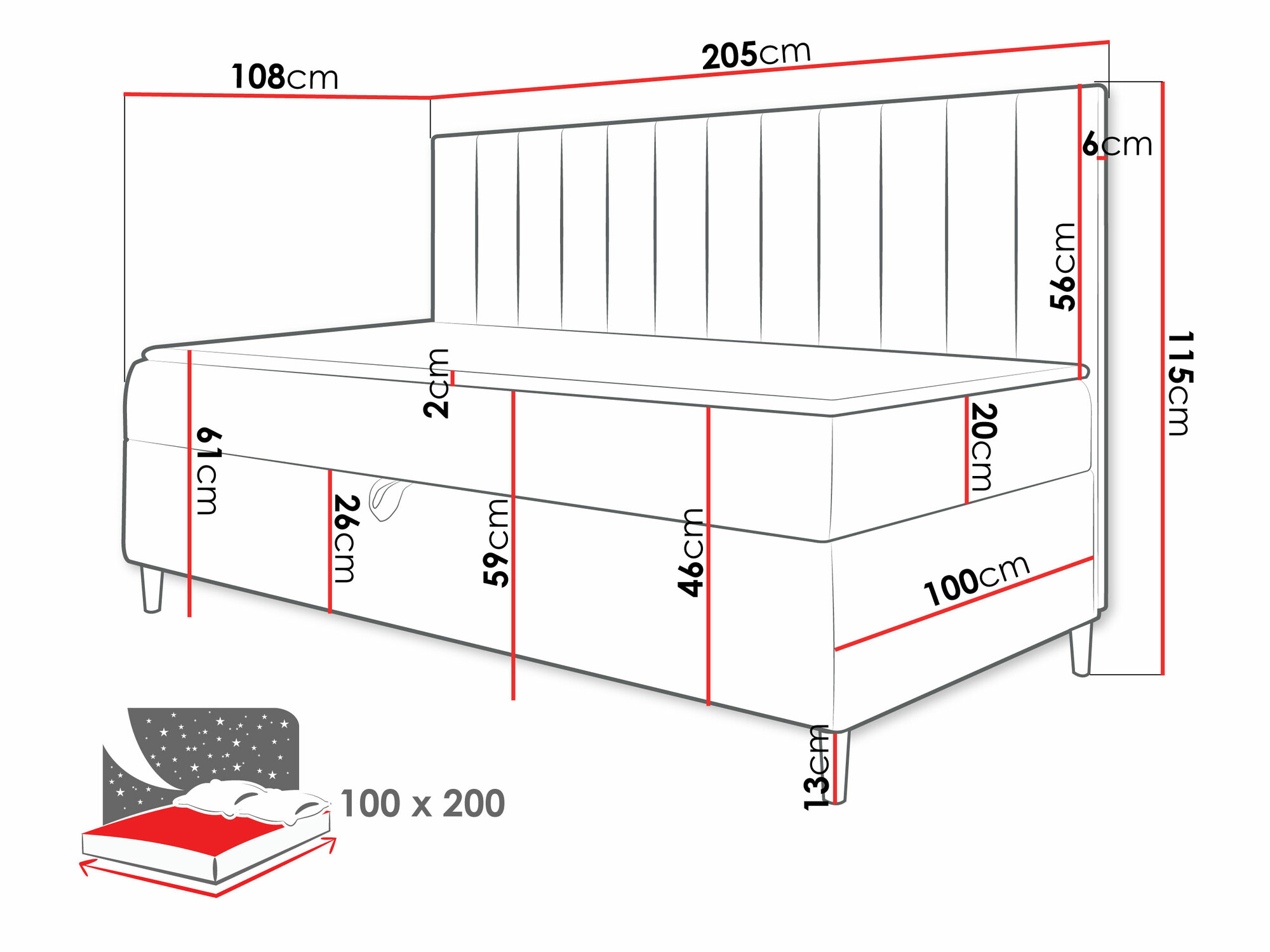 Boxspringbett Lucus I (Soft 017 + Fresh 11)