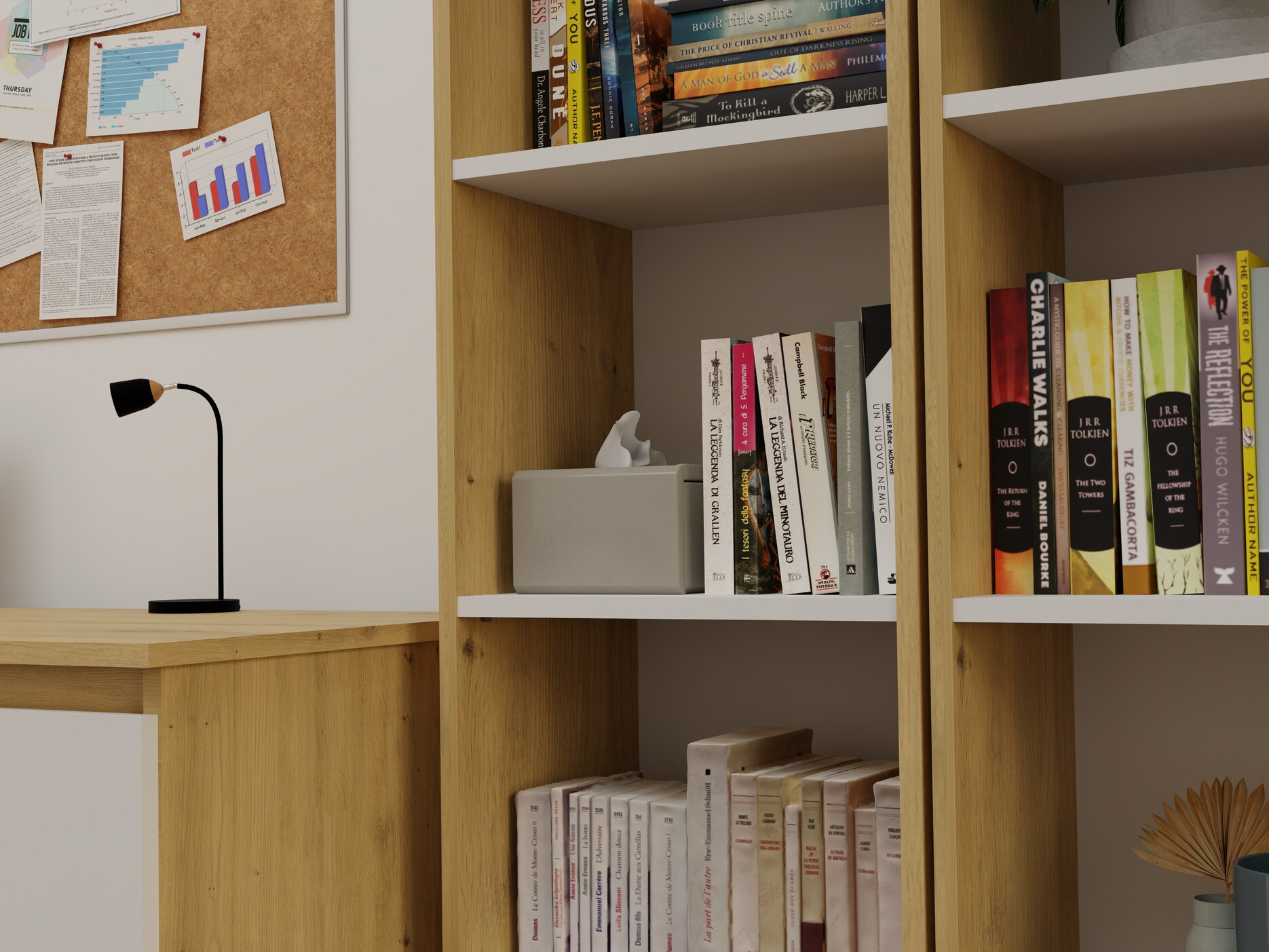 Regal Mandeville 183 (Artisan Eichenholzoptik + Weiß)