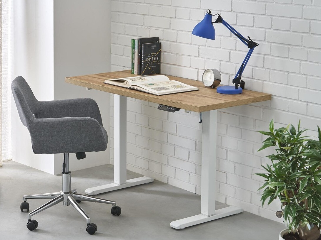 Höhenverstellbarer Schreibtisch Houston 1942 (Artisan Eichenholzoptik + Weiß)