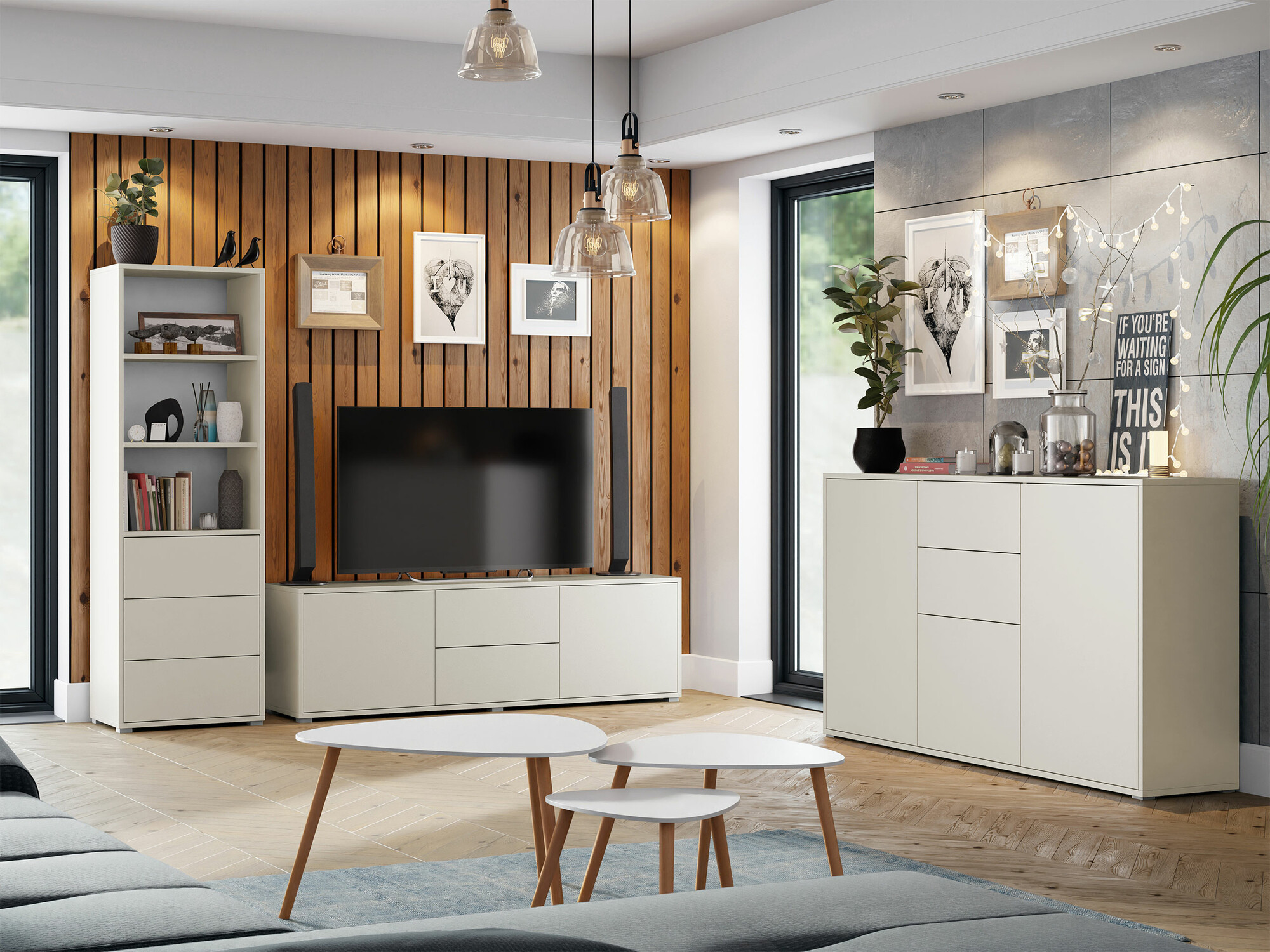 Wohnzimmer-Sets Comfivo Fersoe 110 (Kaschmir)