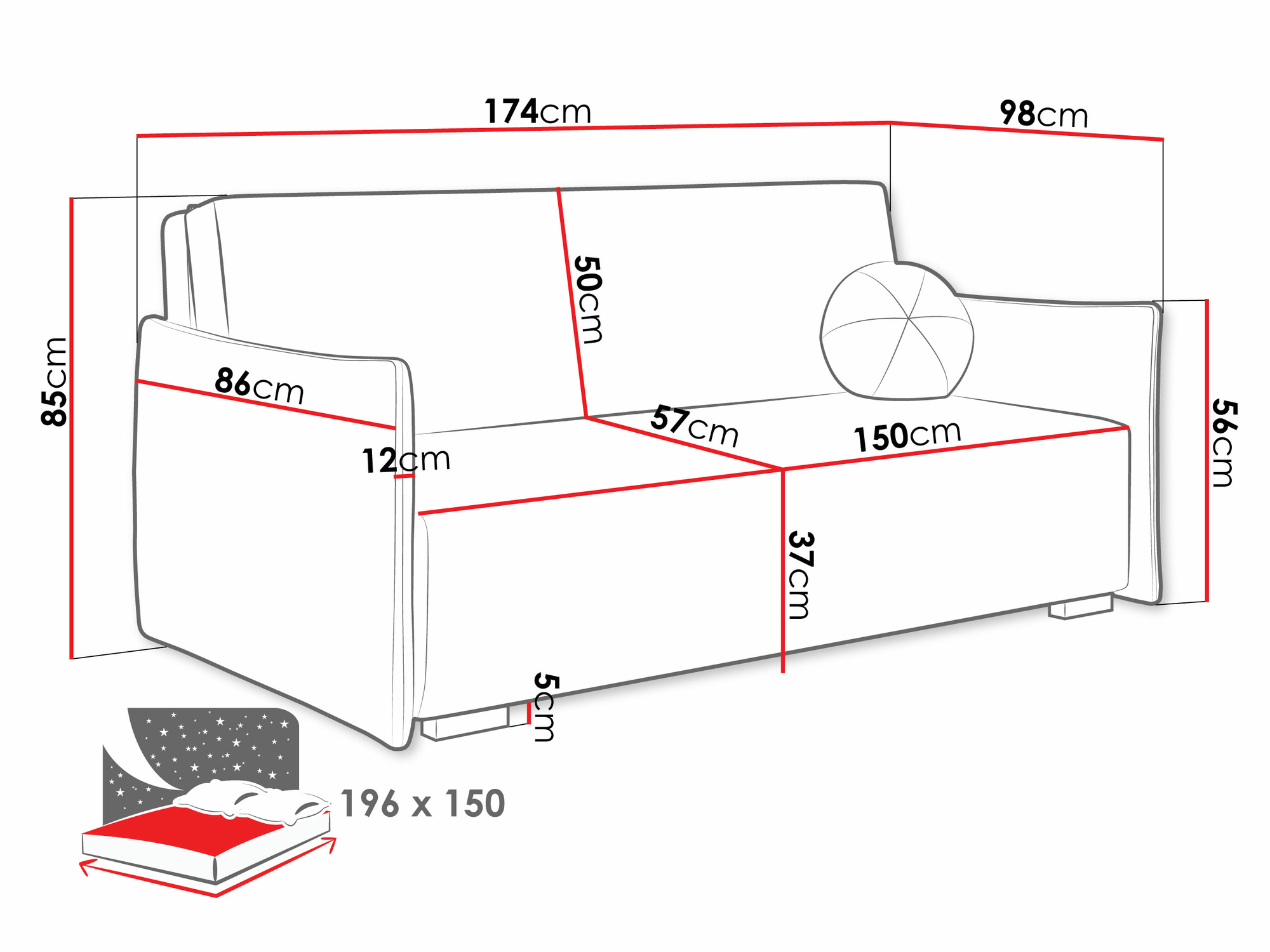 Schlafsofa Columbus 219 (Soul 10)
