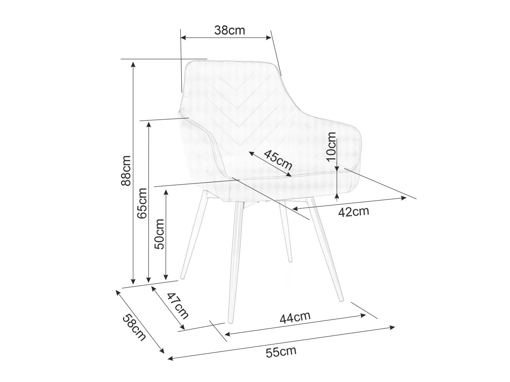 Stuhl Detroit 734 (Schwarz)