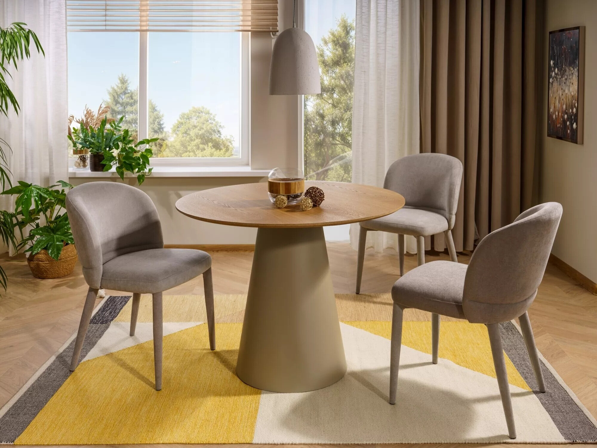 Tisch Detroit 733 (Eichenholzoptik + Kaschmir)