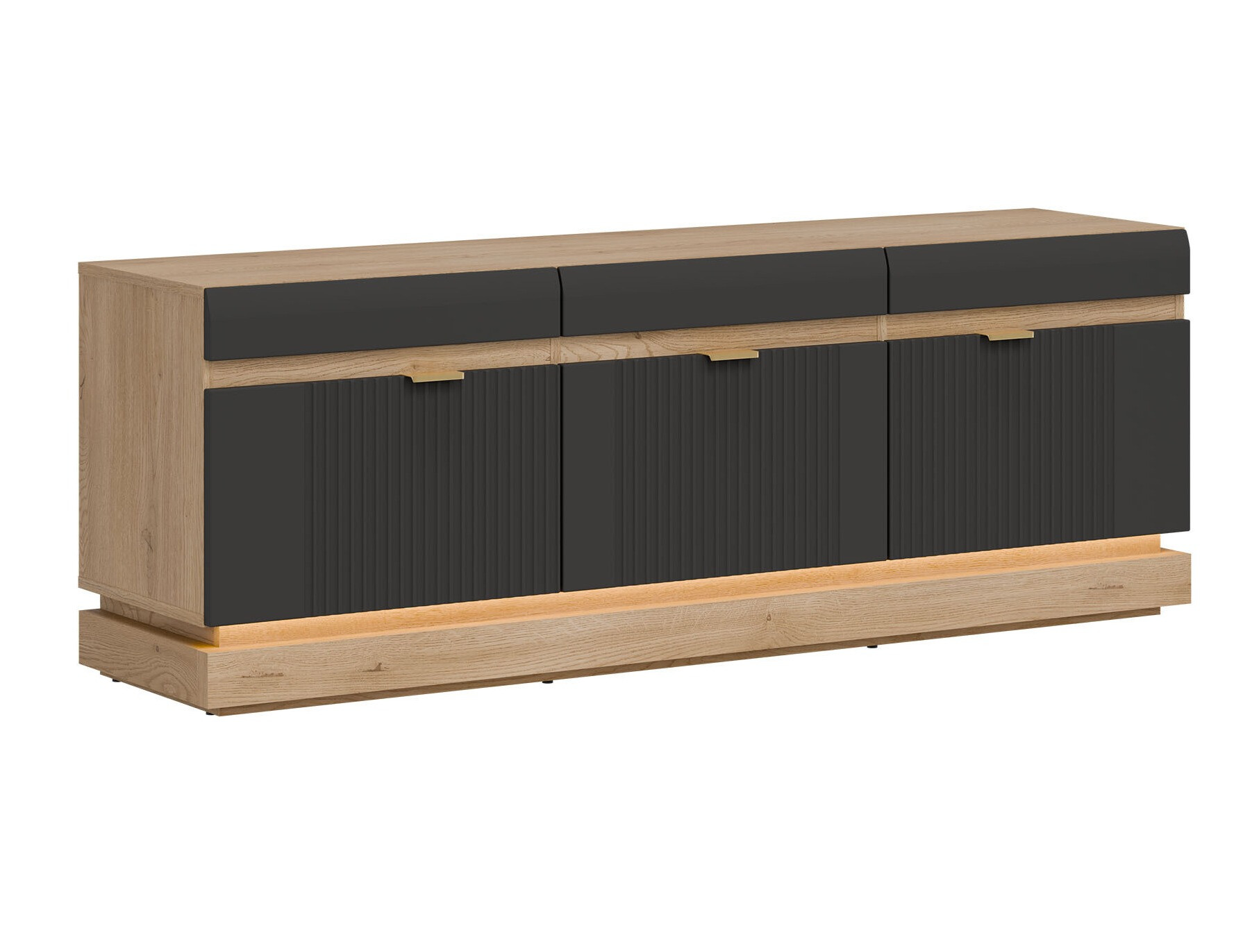 TV-Möbel Teselbu 100 (Anthrazit + Torro-Eiche)
