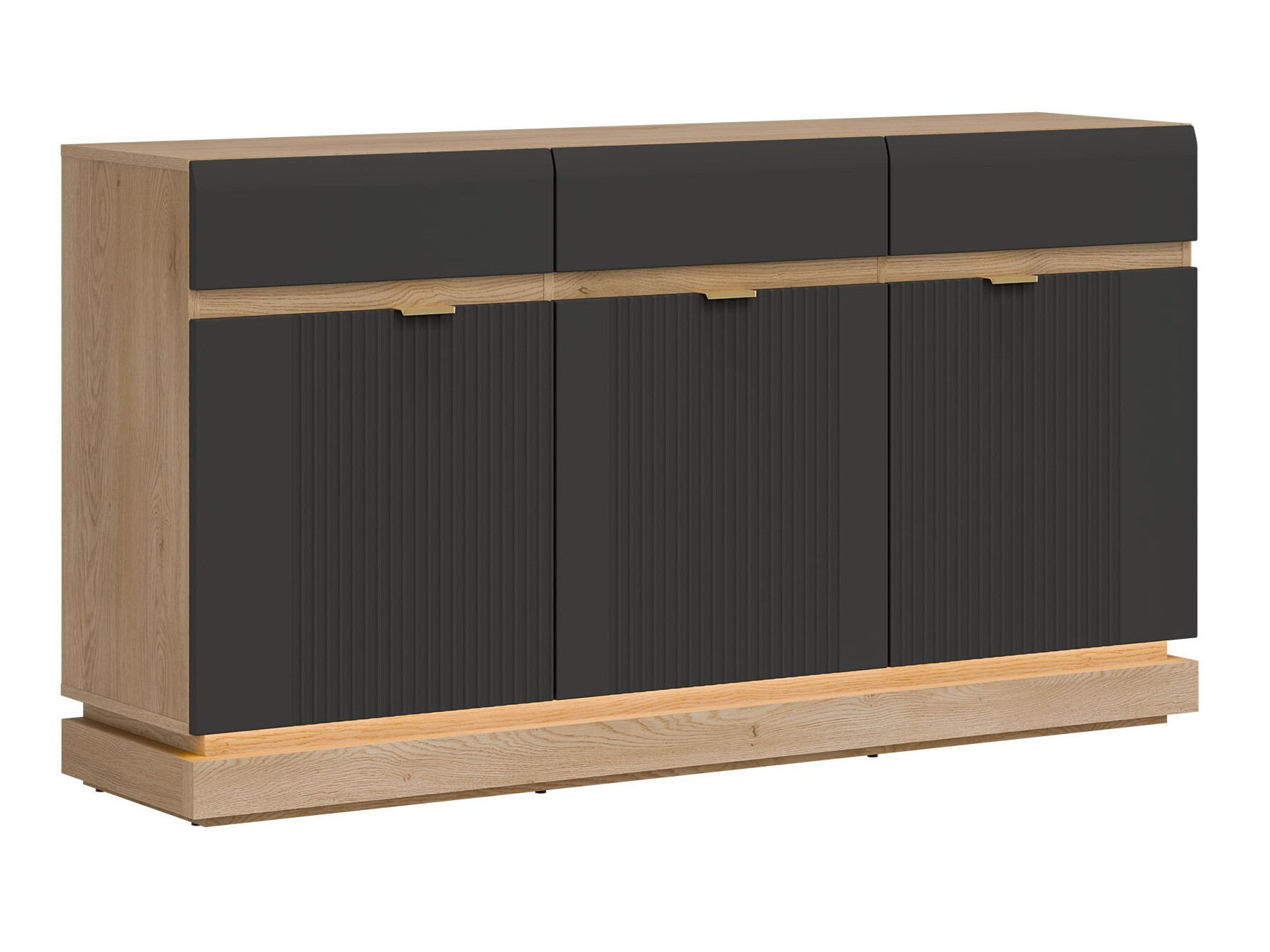 Kommoden Teselbu 104 (Anthrazit + Eichenholzoptik)