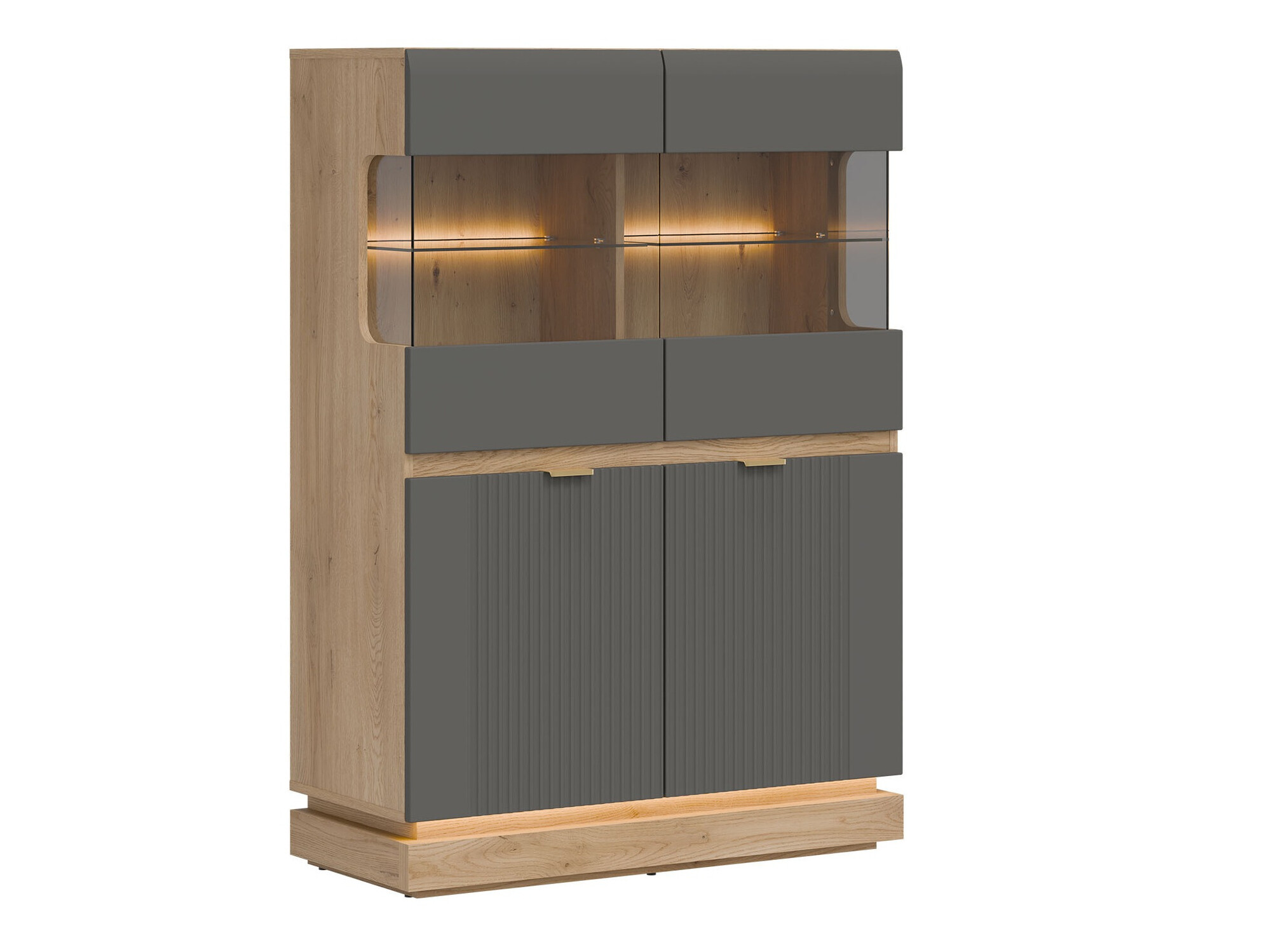 Sideboard Teselbu 105 (Grau + Eichenholzoptik)