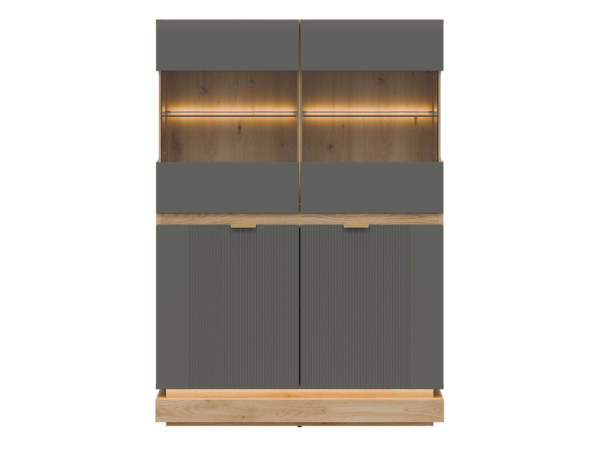 Sideboard Teselbu 105 (Grau + Eichenholzoptik)