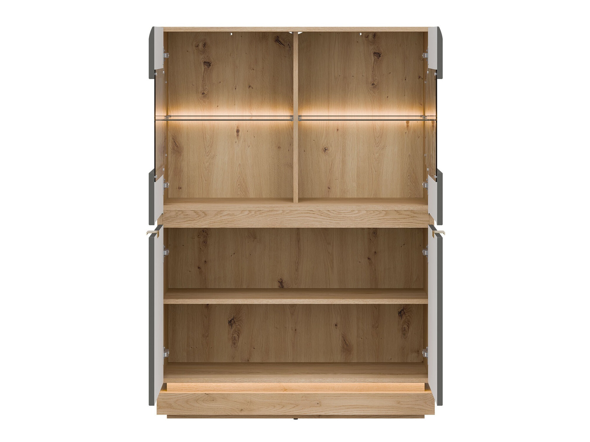 Sideboard Teselbu 105 (Grau + Eichenholzoptik)