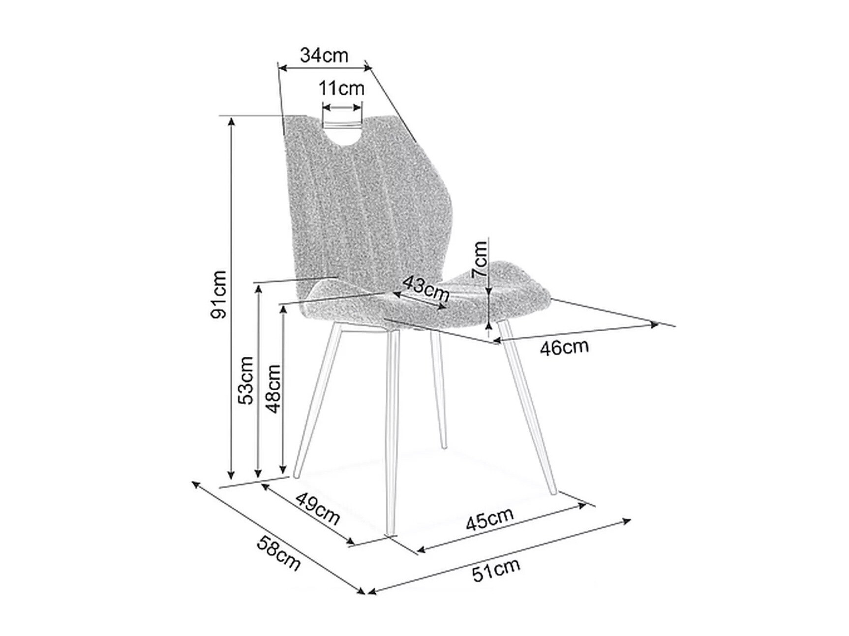 Stuhl Detroit 735 (Grau)