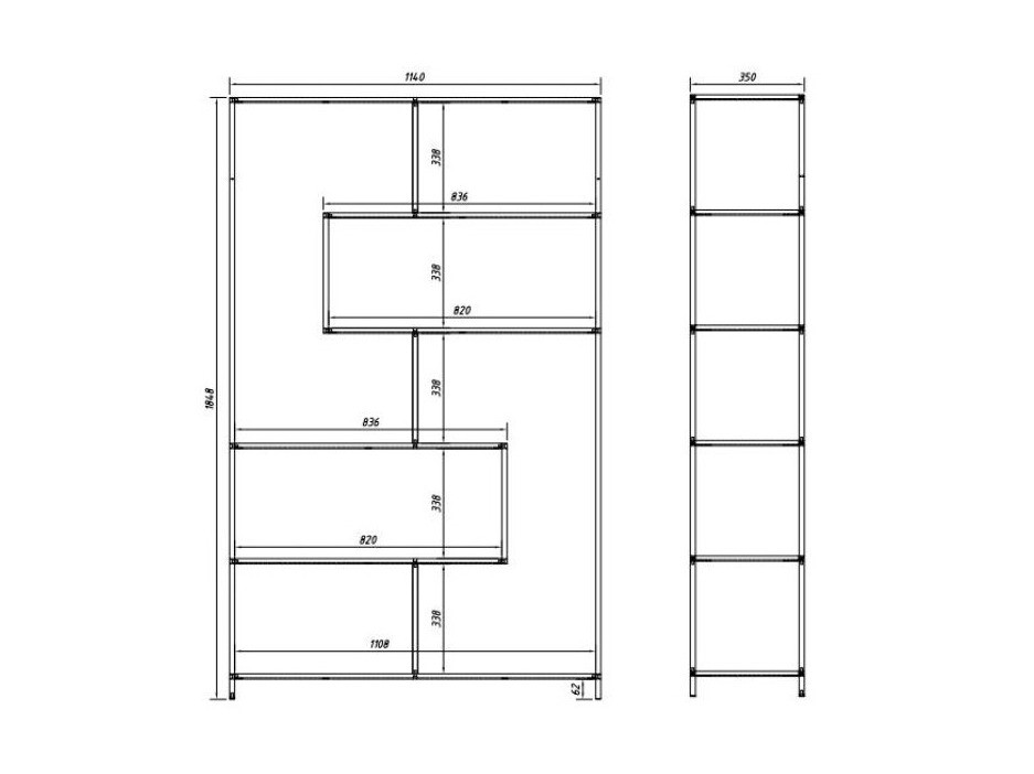 Regal Norsica Sevferi 134 (Wildeichenholzoptik + Schwarz)
