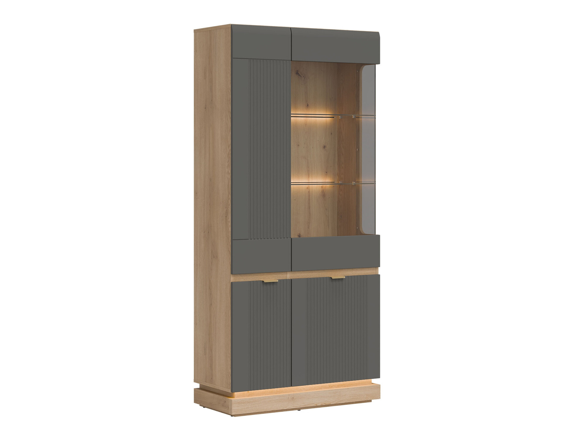 Regal Teselbu 111 (Grau + Eichenholzoptik)