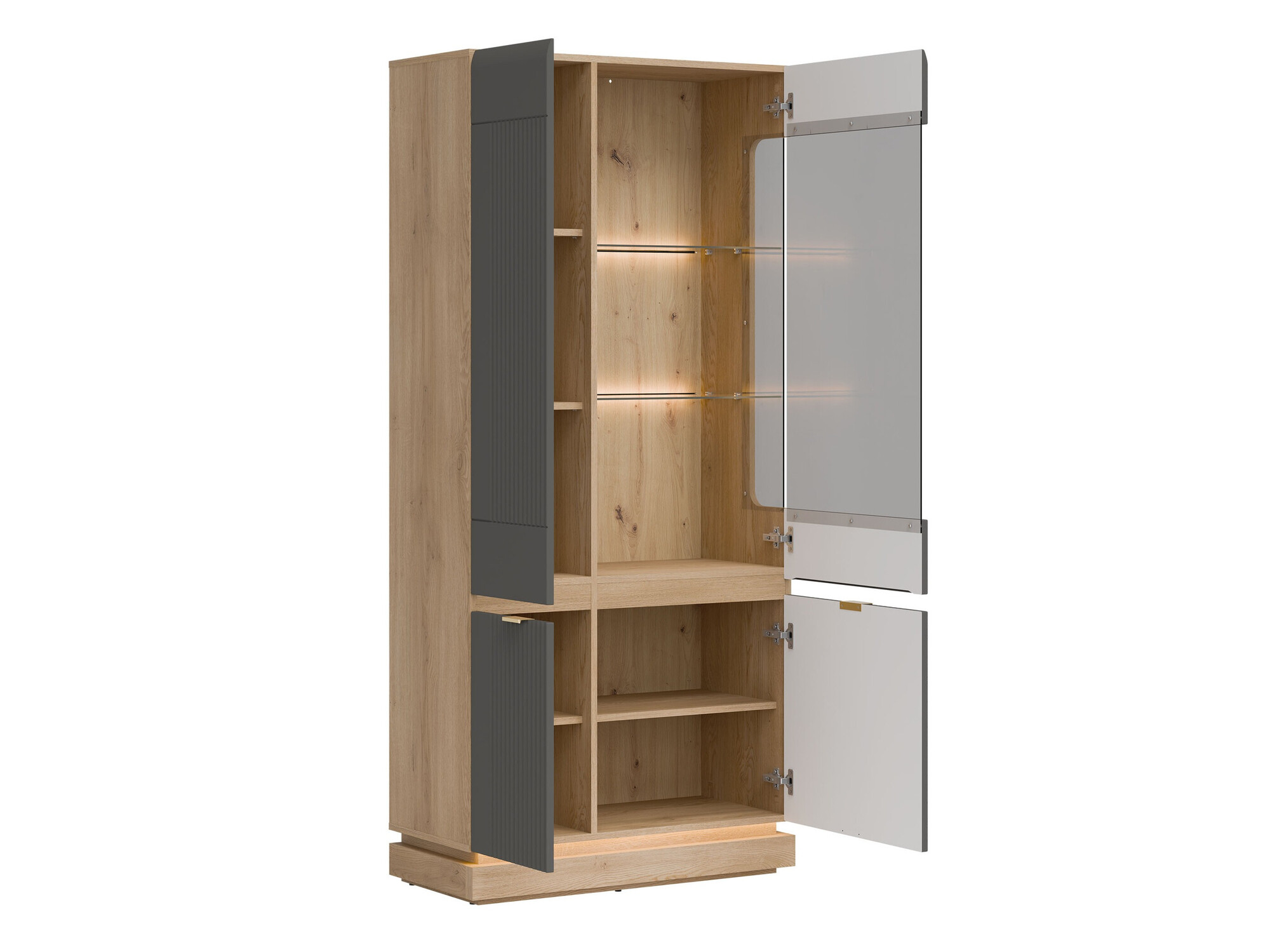 Regal Teselbu 111 (Grau + Eichenholzoptik)