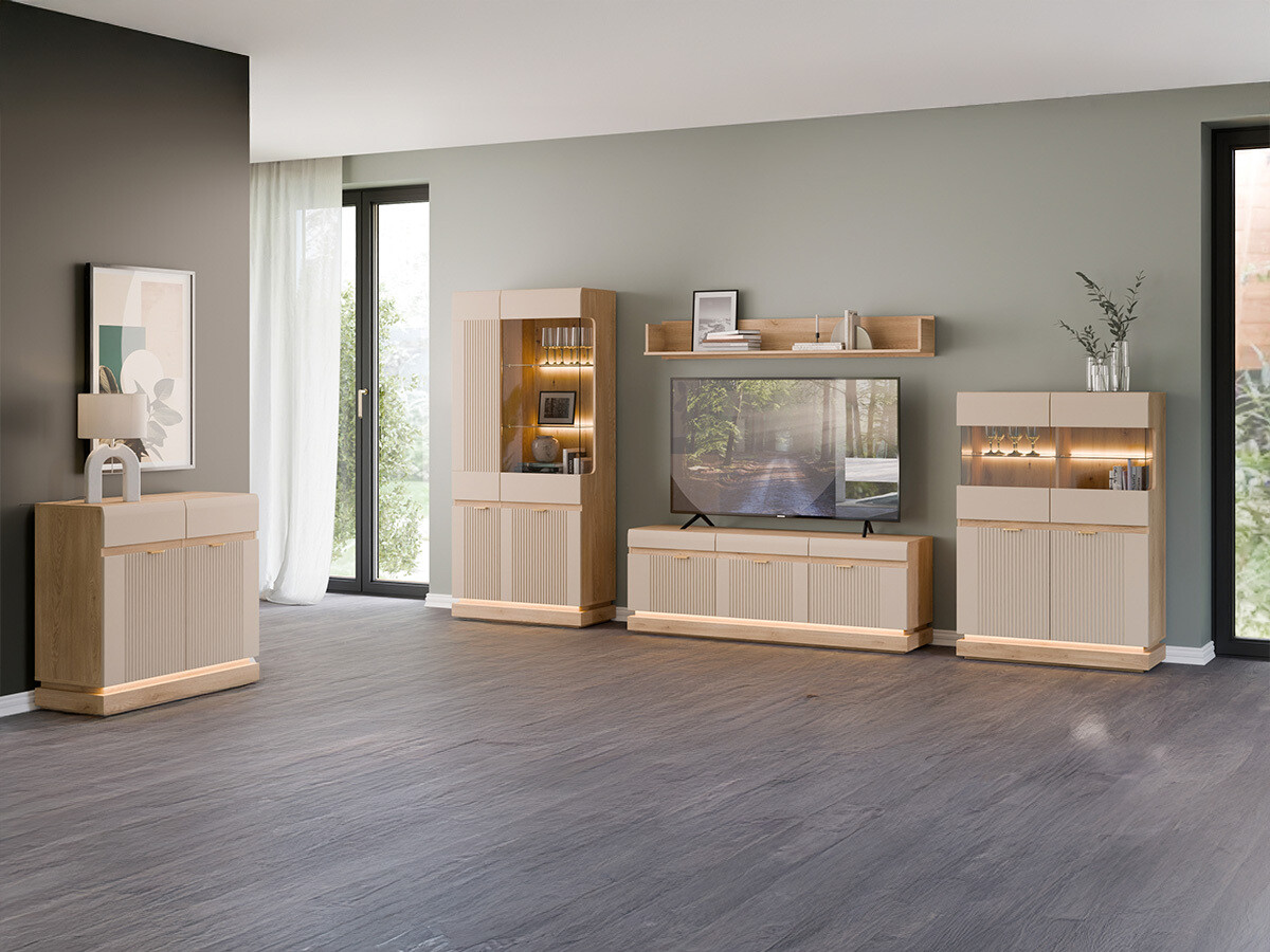 Regal Teselbu 111 (Kaschmir + Eichenholzoptik)