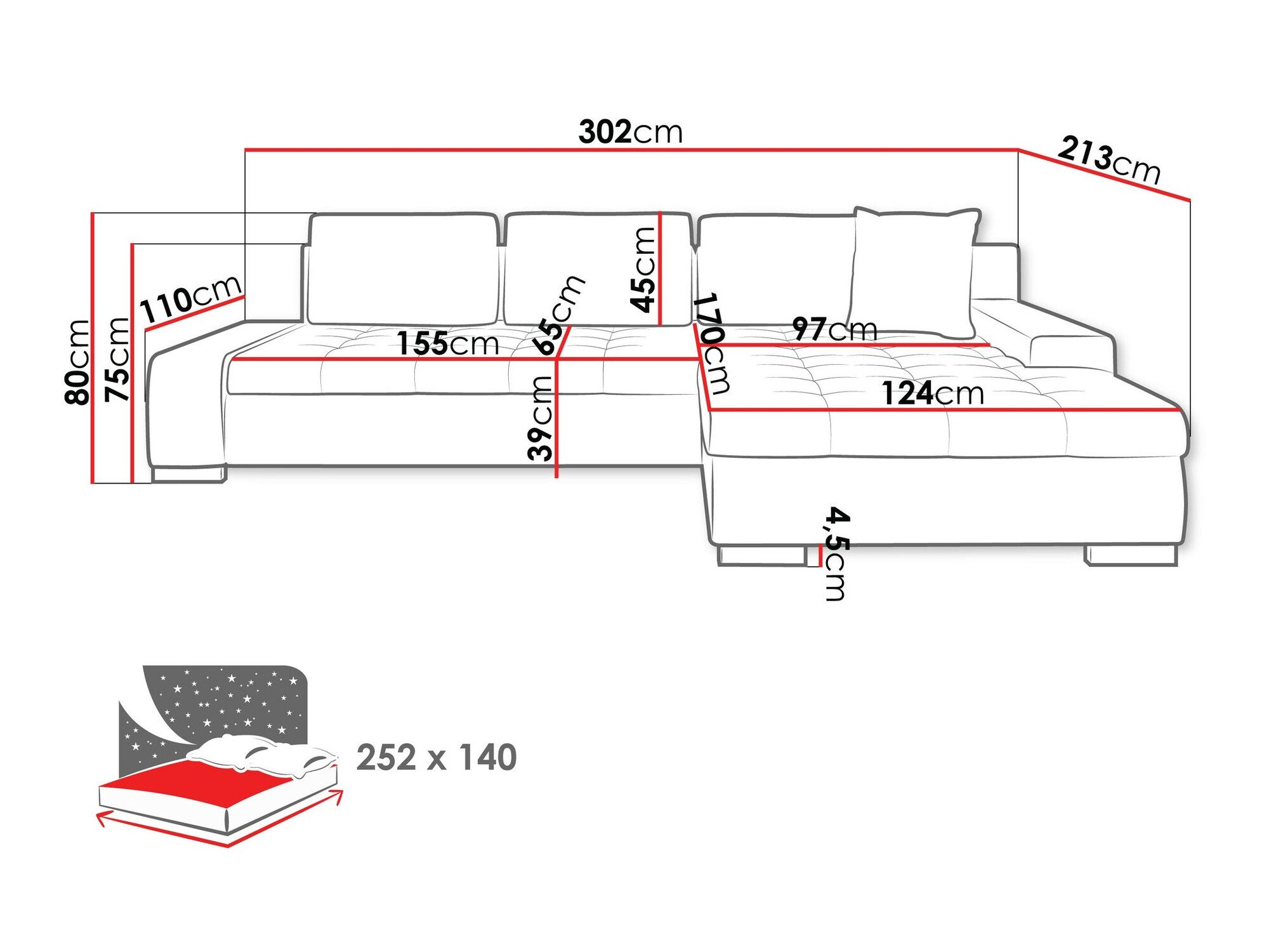Ecksofa Comfivo 147 (Coral 45)