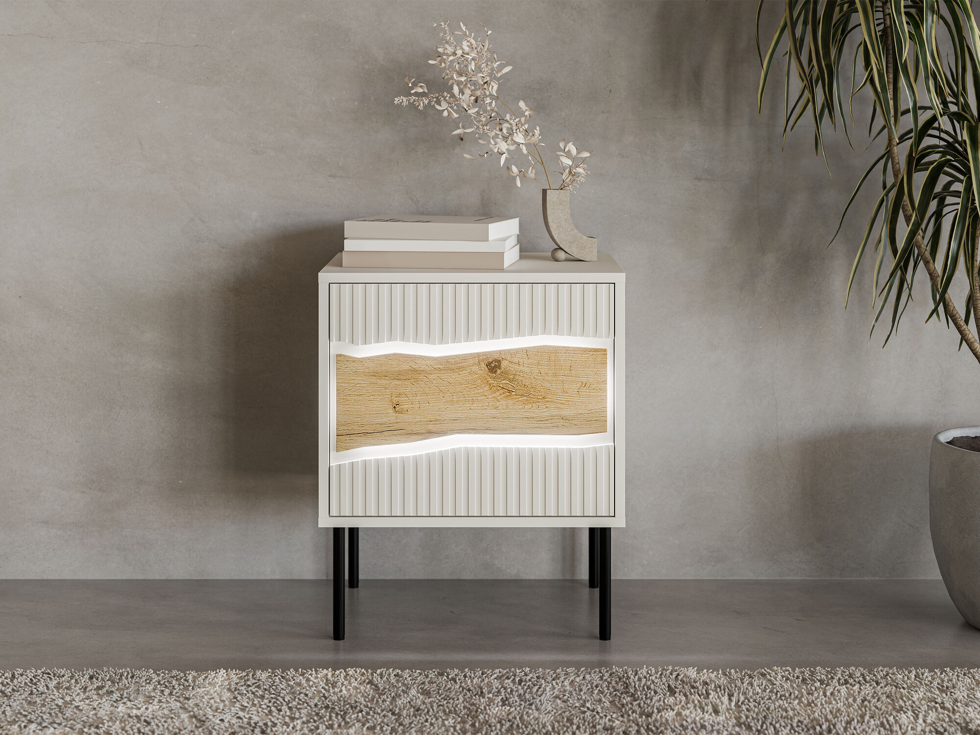 Set mit Nachttischen Monevare 104 (Wotan Eiche + Kaschmir)