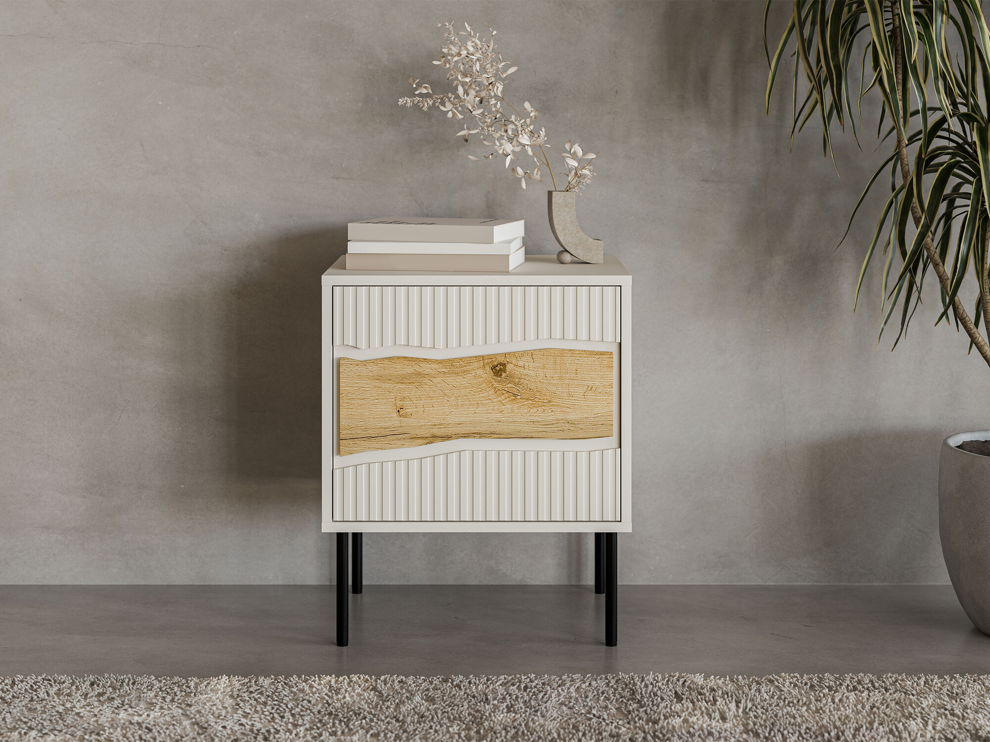 Set mit Nachttischen Monevare 104 (Wotan Eiche + Kaschmir)