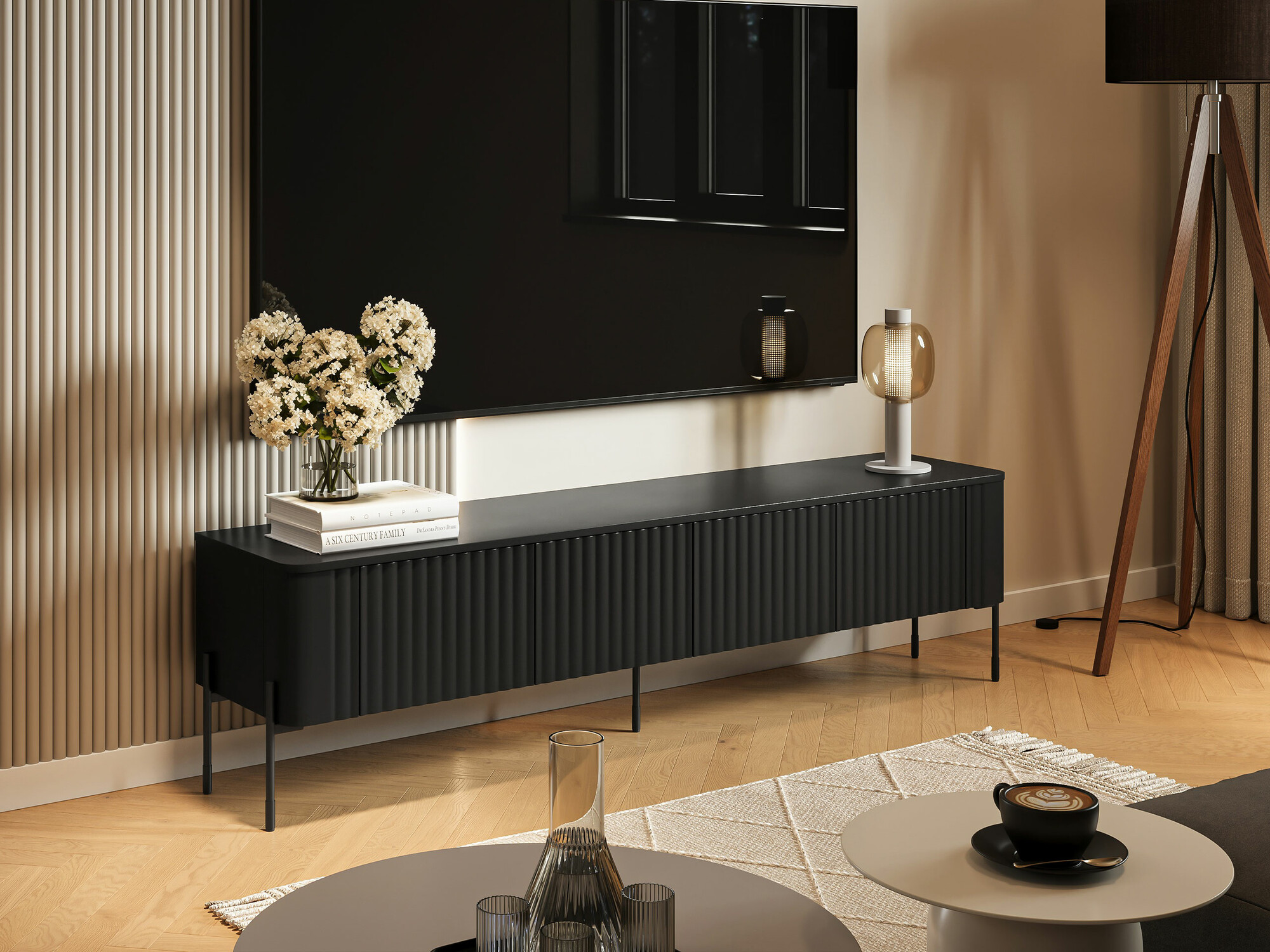 TV-Möbel Mavnue 102 (Schwarz)