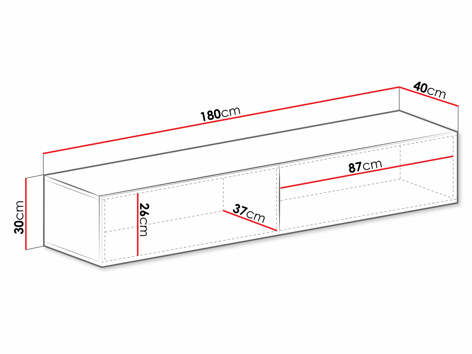TV-Möbel Vilrin I (Weiß + Weiß glänzend)