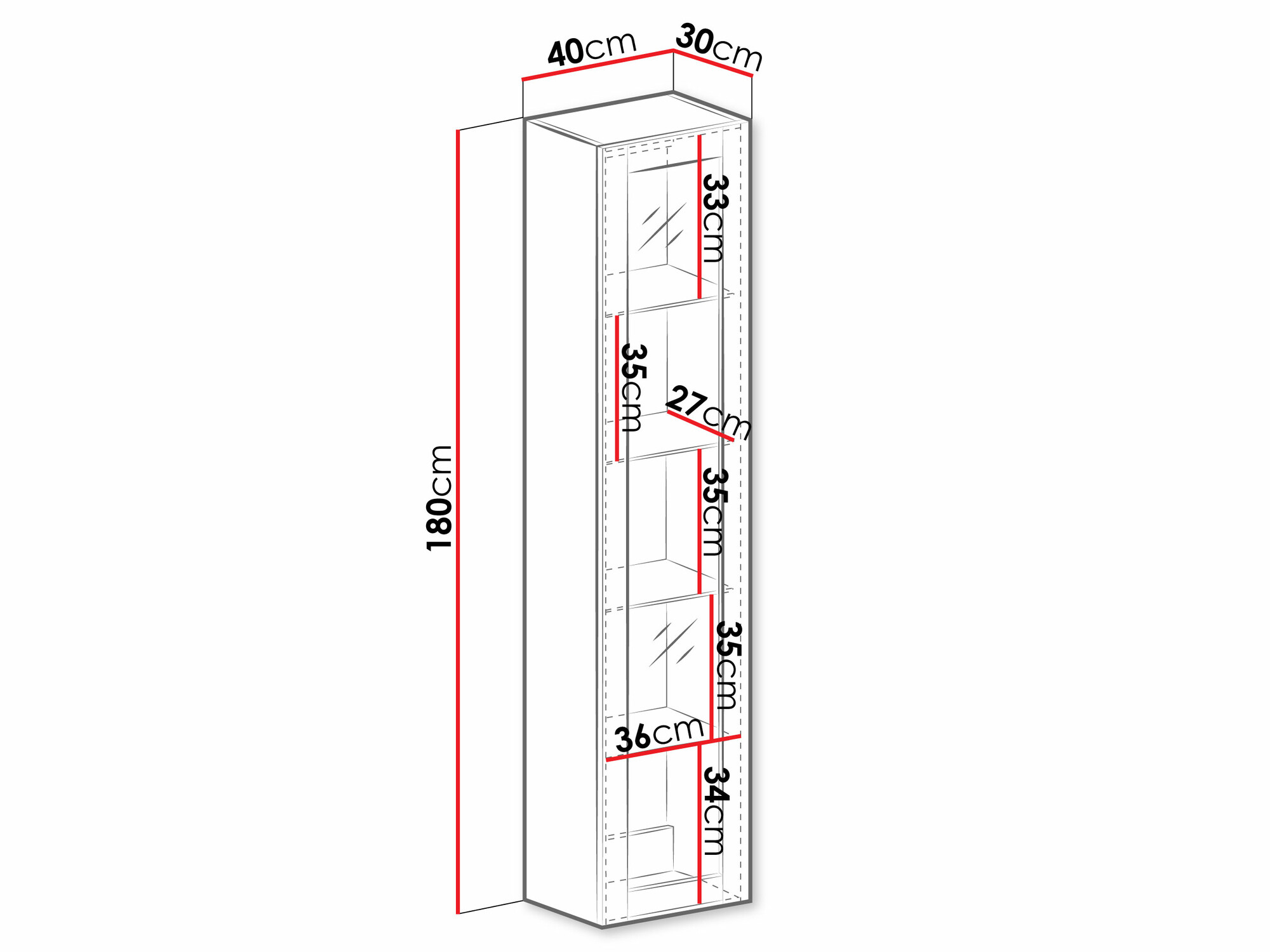 Wandregal Venenou 129 (Schwarz + Schwarz glänzend)