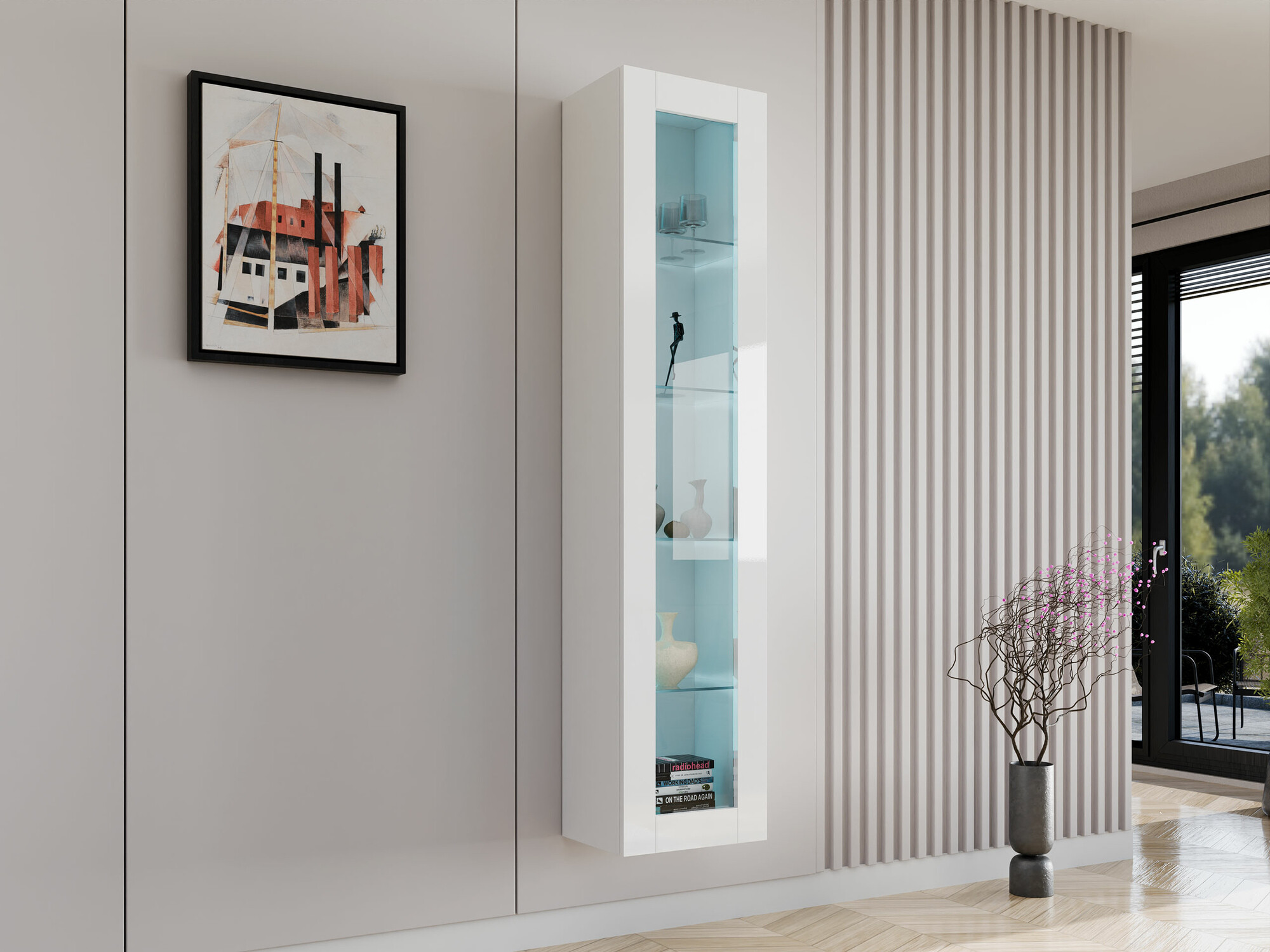 Wandregal Venenou 129 (Weiß + Weiß glänzend)