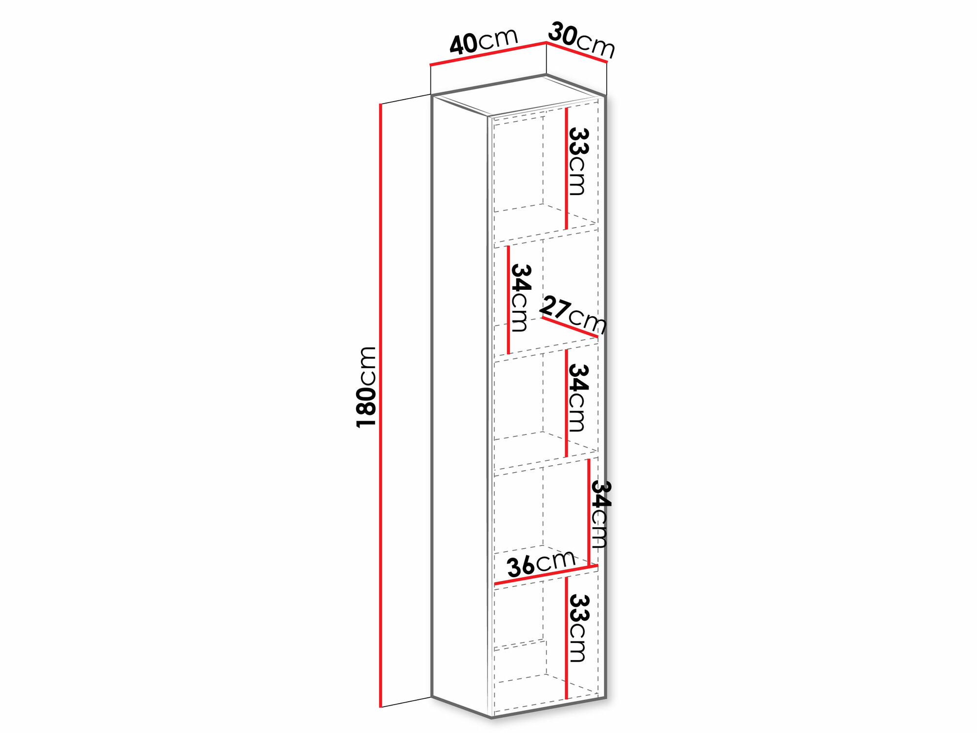 Wandregal Vilrin II (Weiß + Weiß glänzend)