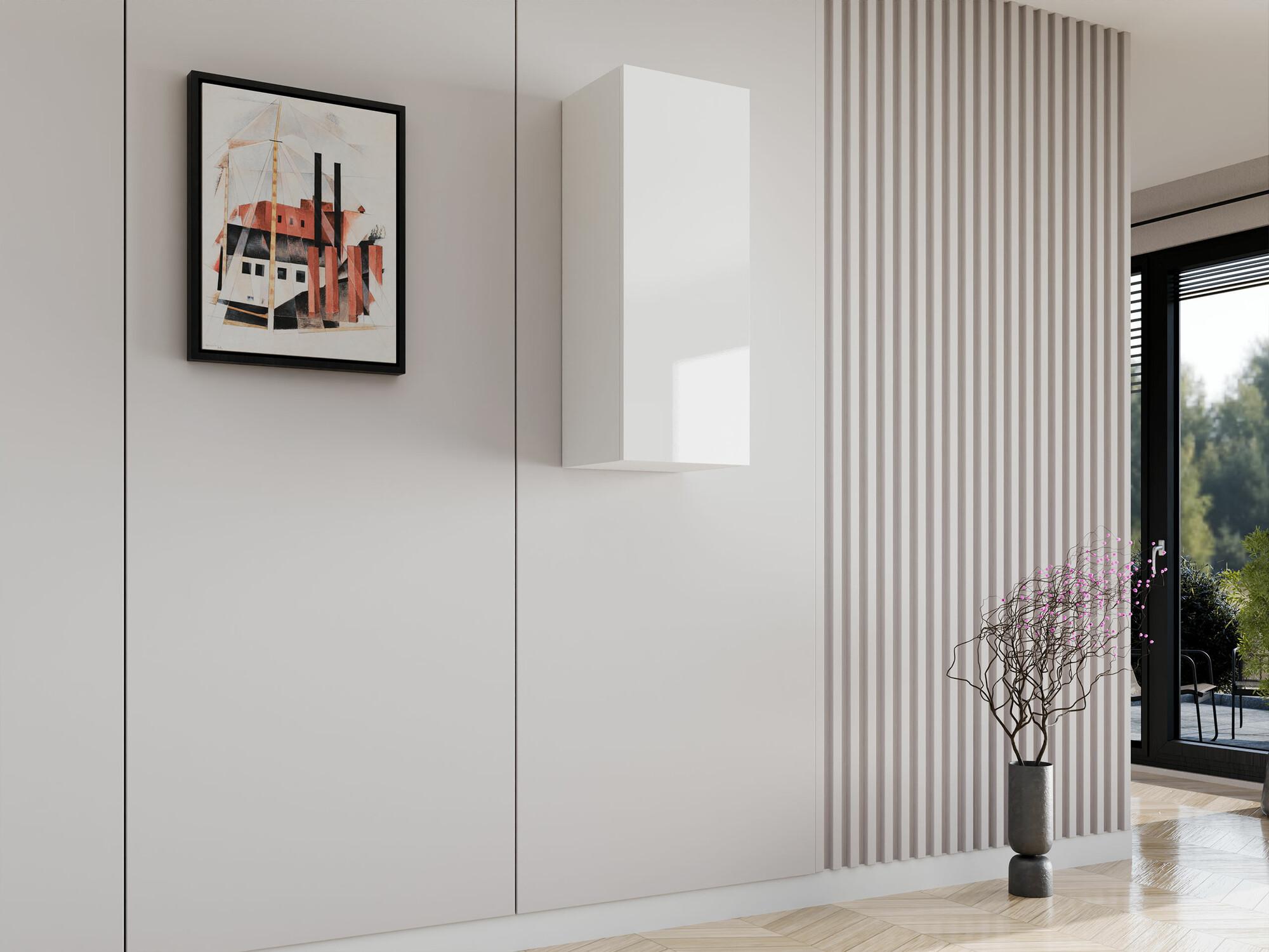 Hängeschrank Vilrin VI (Weiß + Weiß glänzend)