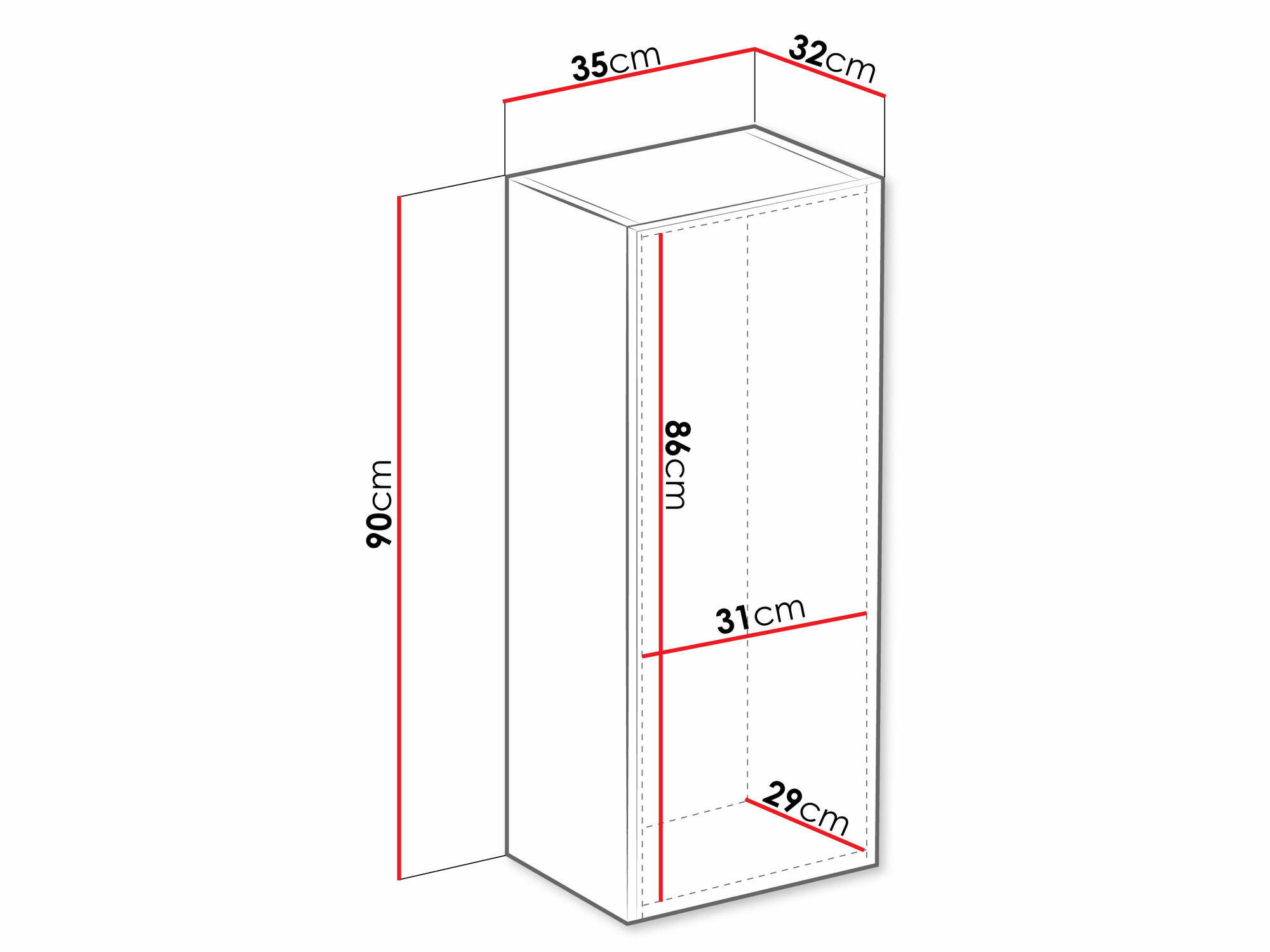 Hängeschrank Vilrin VI (Weiß + Weiß glänzend)