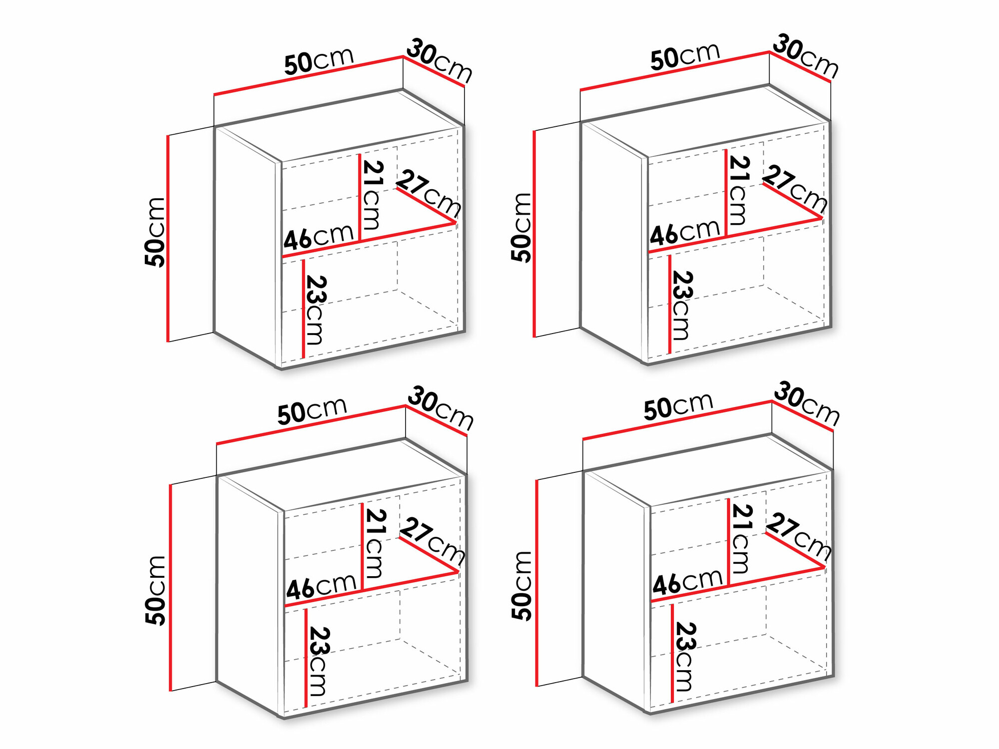 Schränke im Set Vilrin (Weiß + Weiß glänzend)