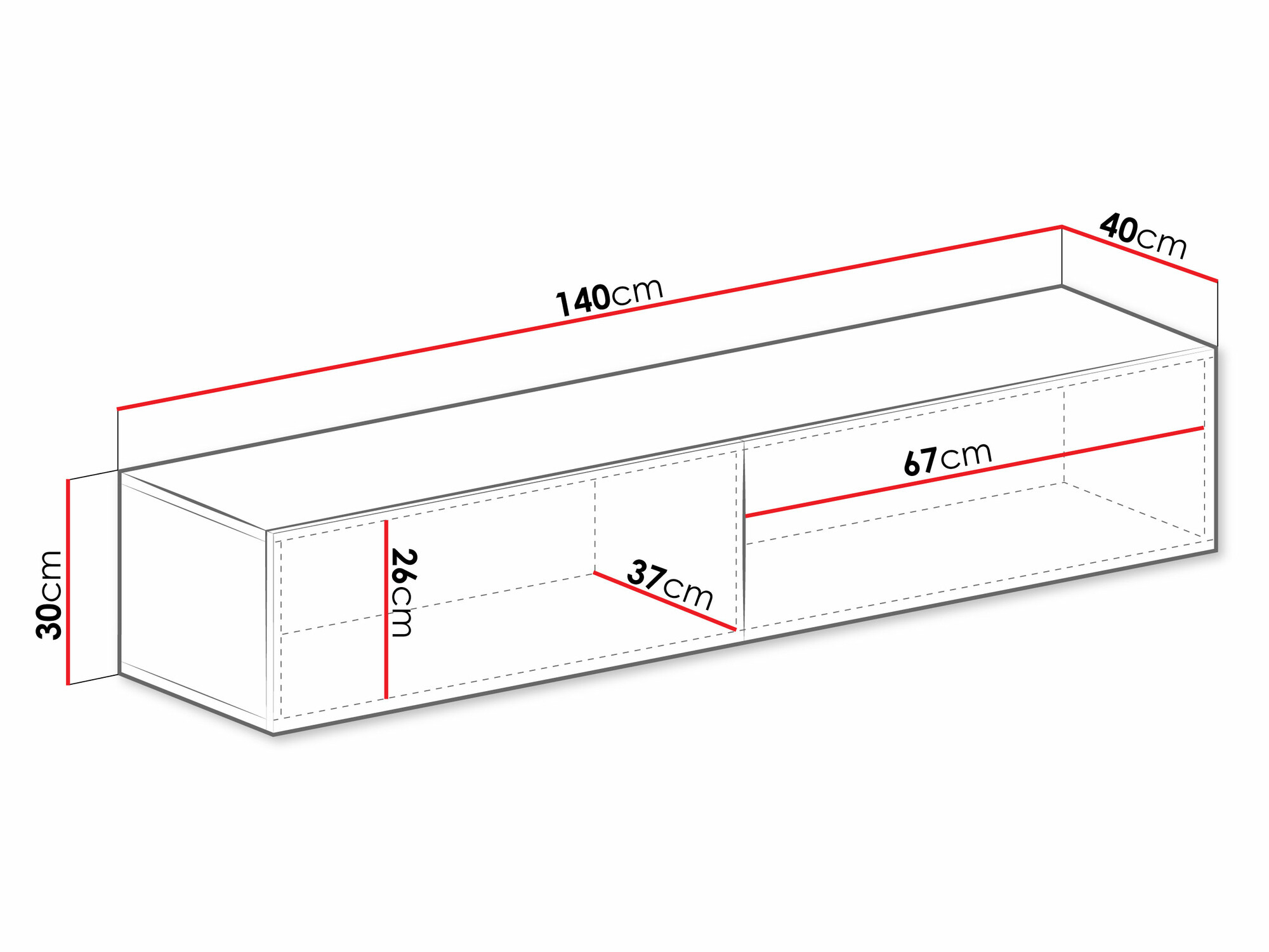TV-Möbel Vilrin II (Weiß + Weiß glänzend)