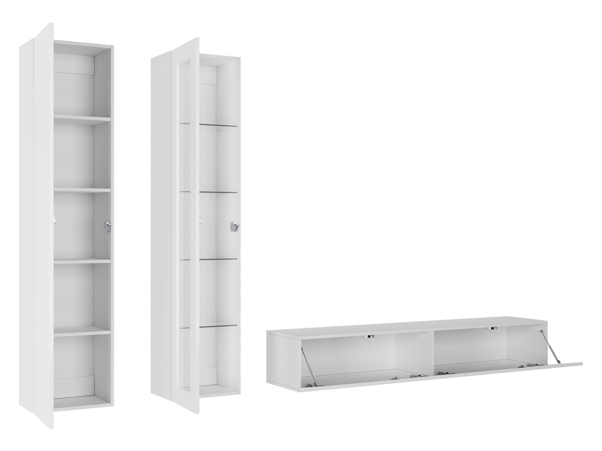 Wohnzimmer-Sets Venenou 102 (Schwarz + Schwarz glänzend)