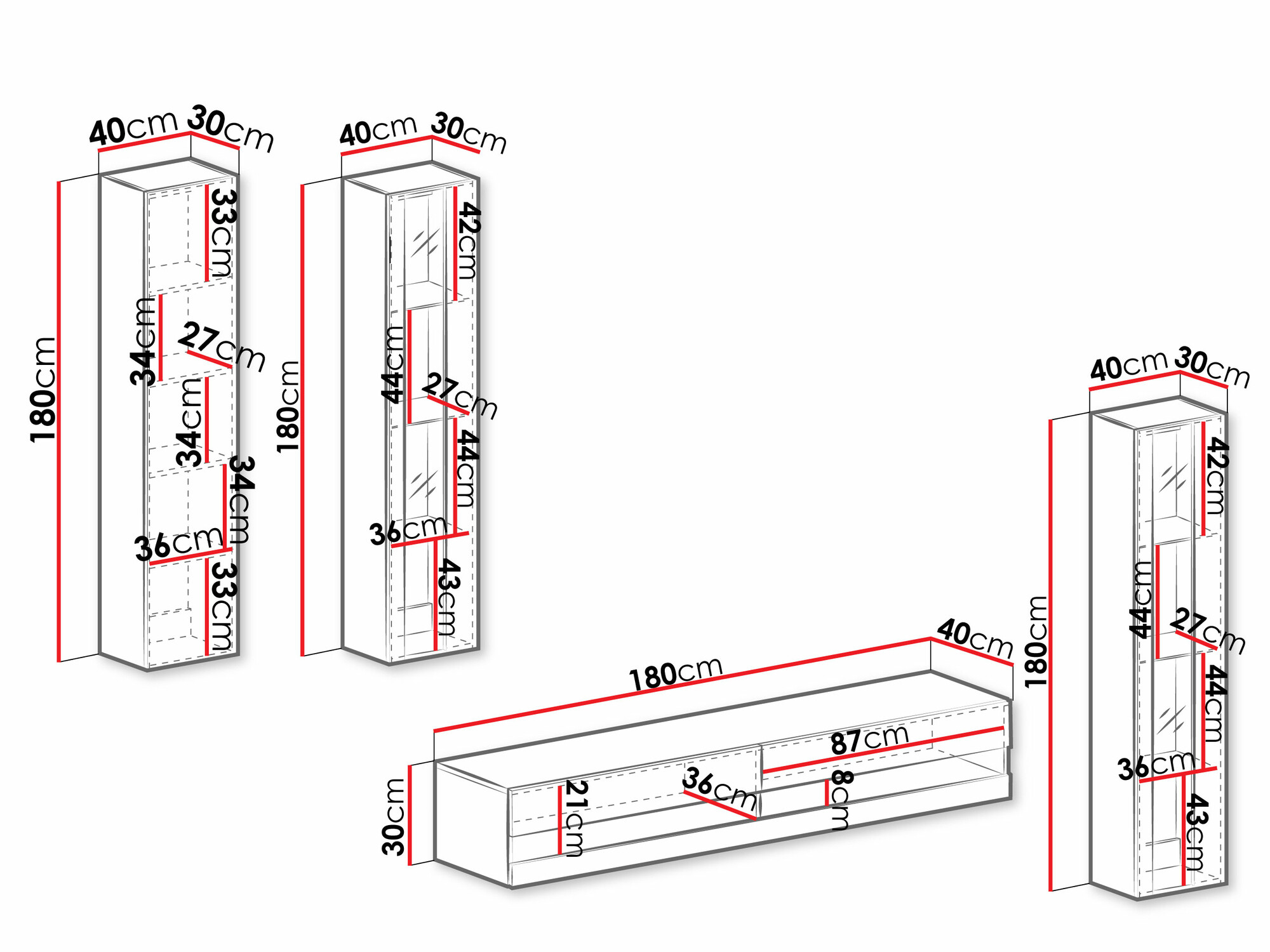 Wohnzimmer-Sets Venenou 116 (Grau + Glanzgrau)