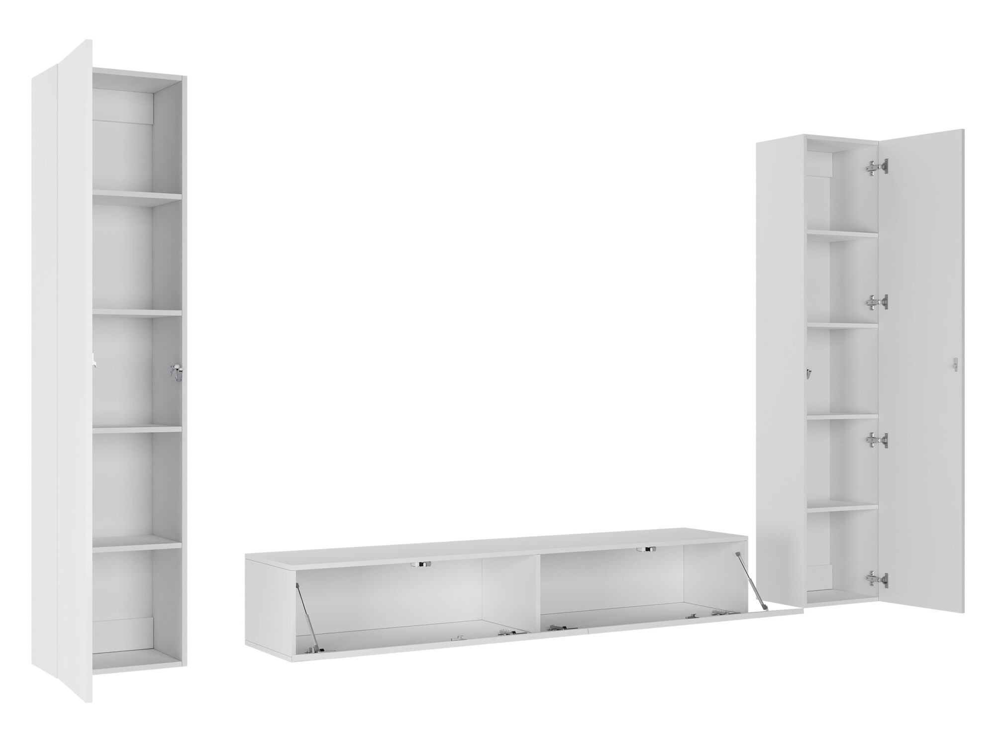 Wohnzimmer-Sets Vilrin II (Weiß + Weiß glänzend)